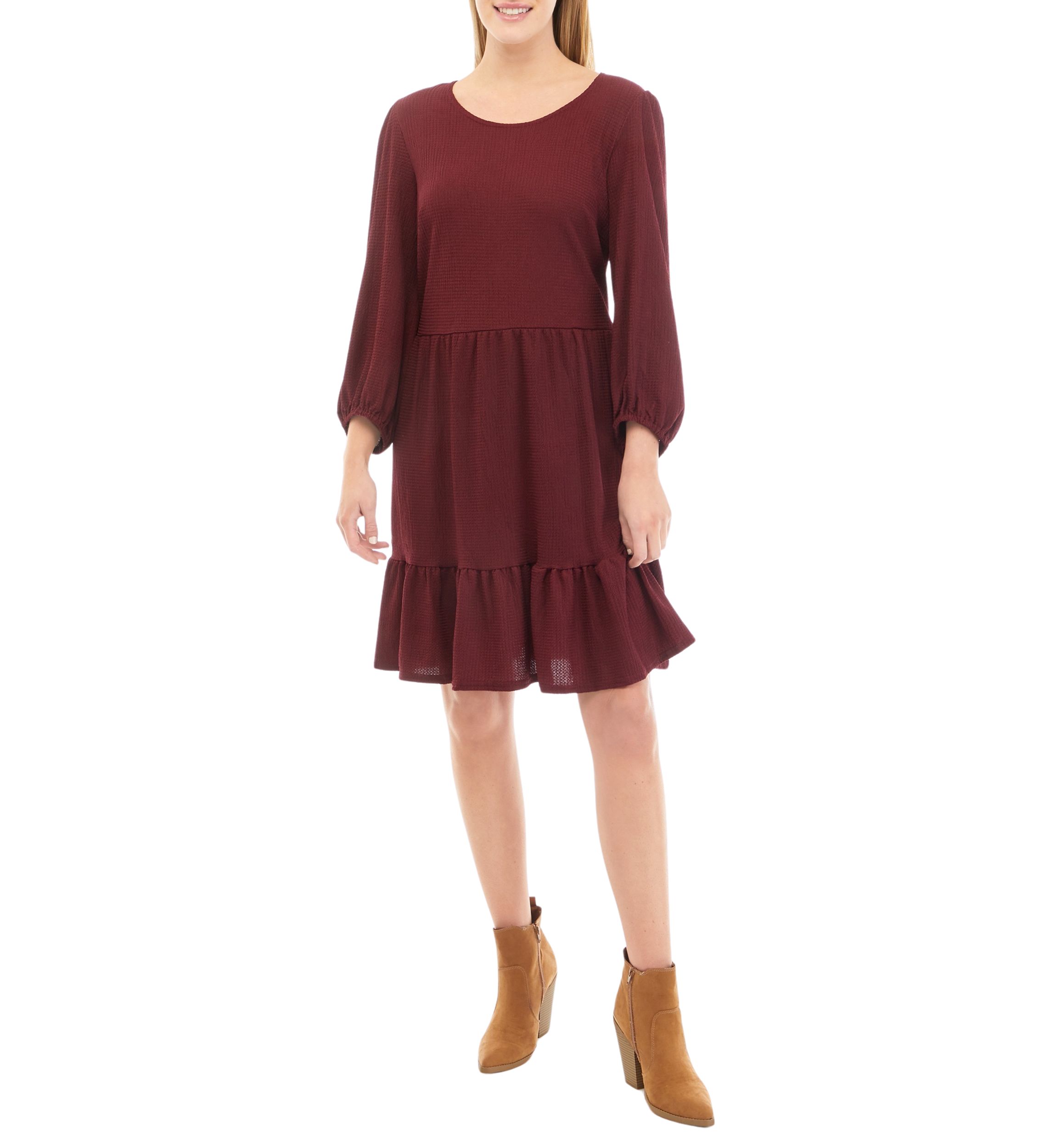 Womens Solid Crepe Dress