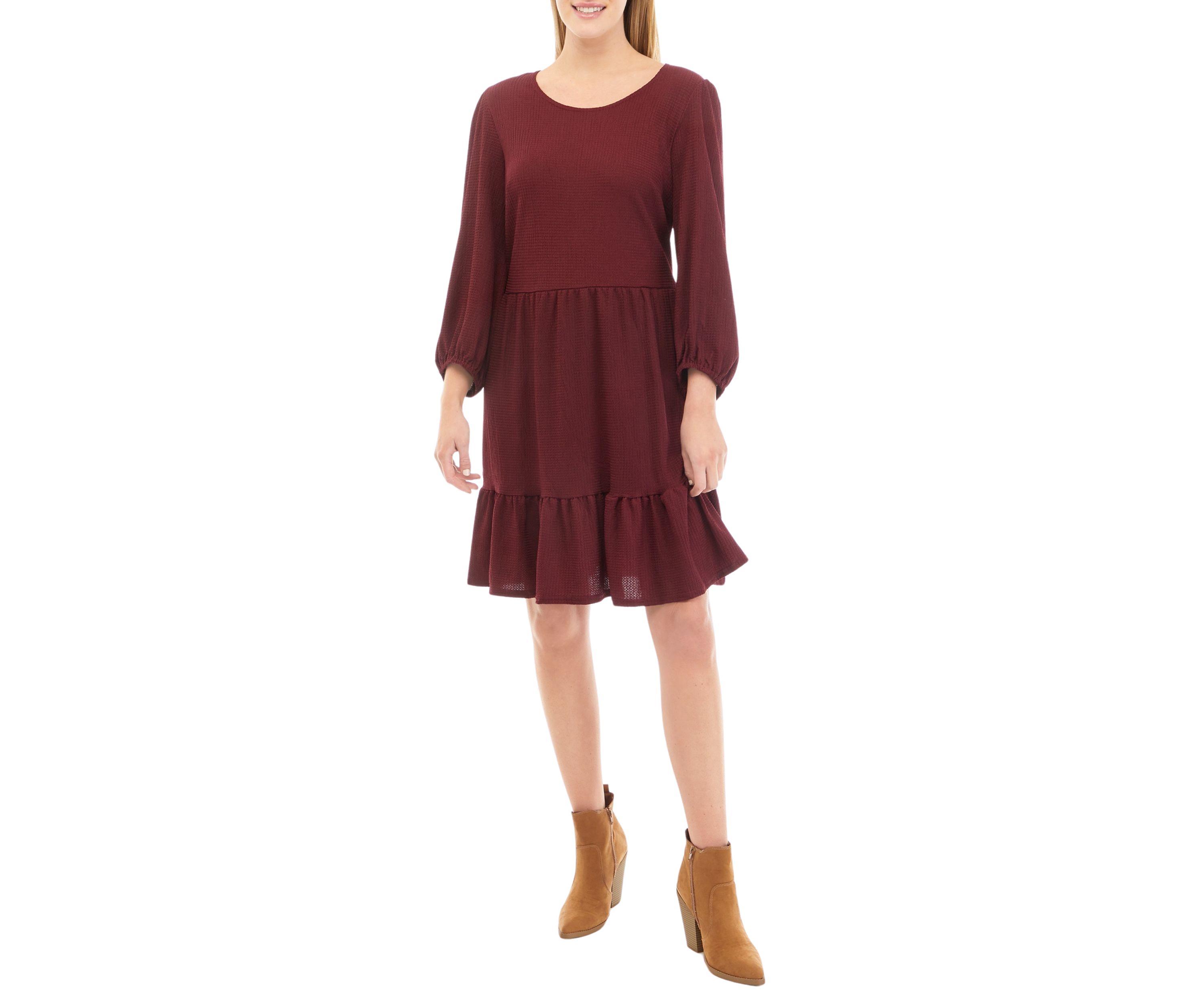 Womens Solid Crepe Dress