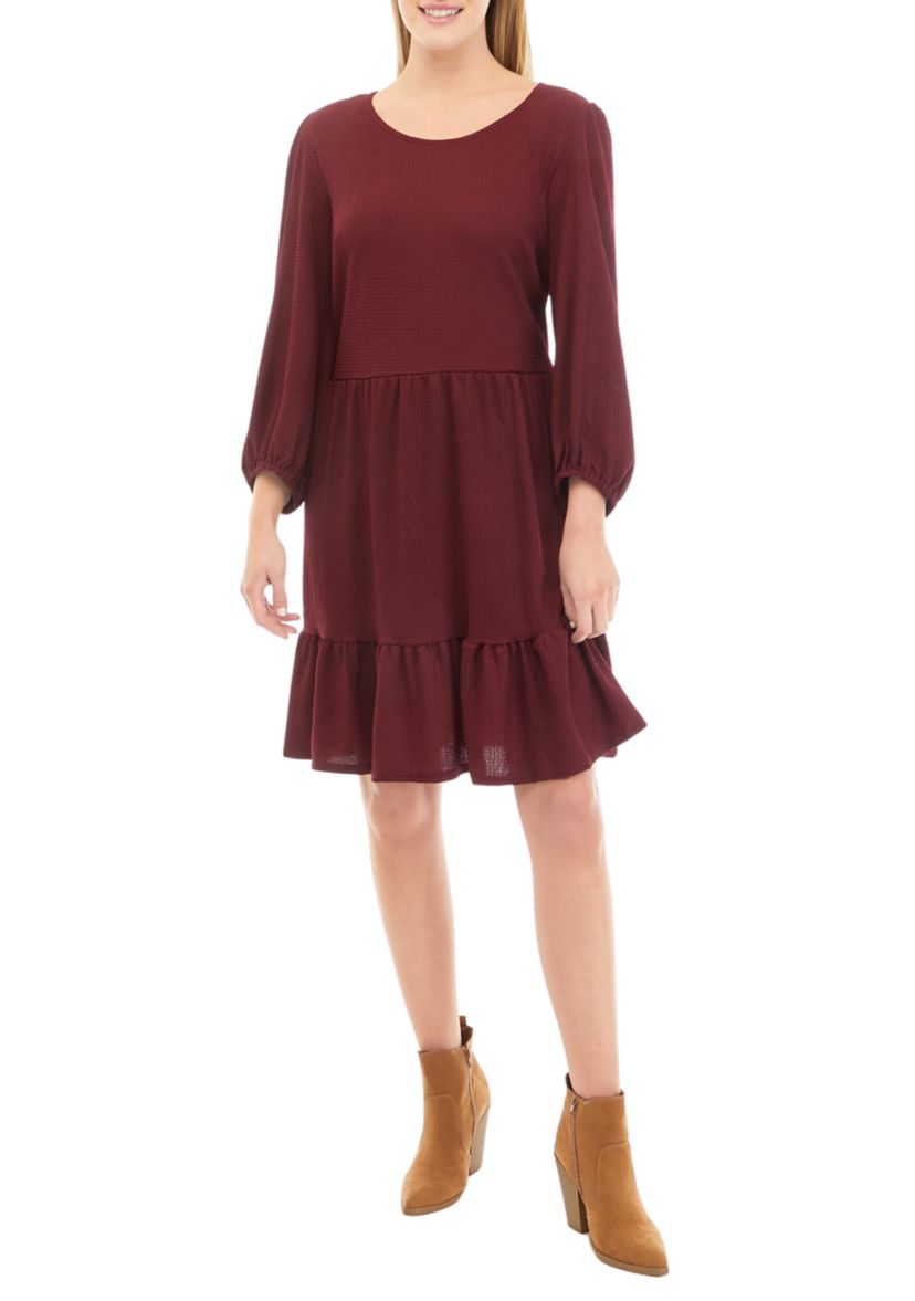 Womens Solid Crepe Dress