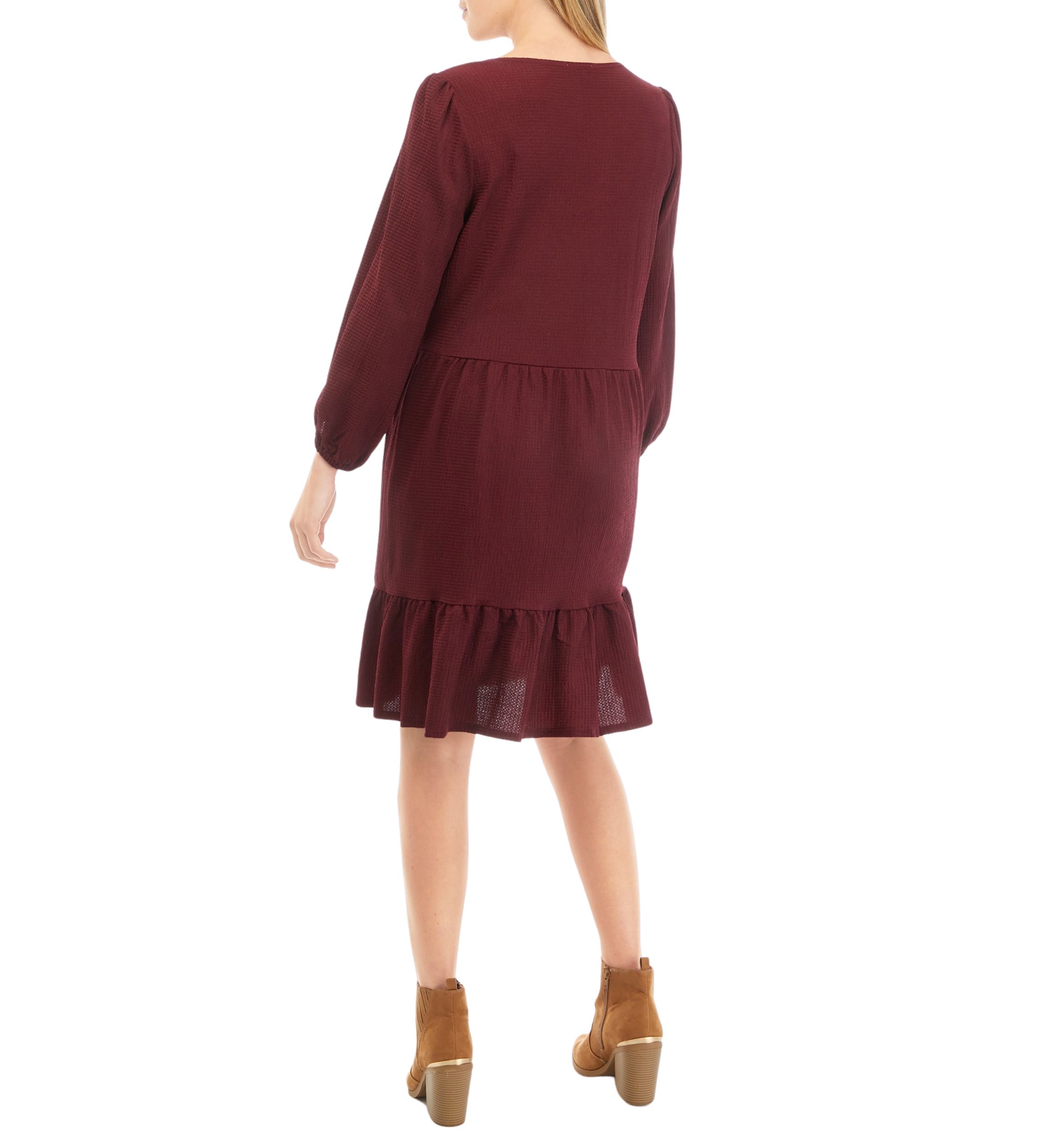 Womens Solid Crepe Dress