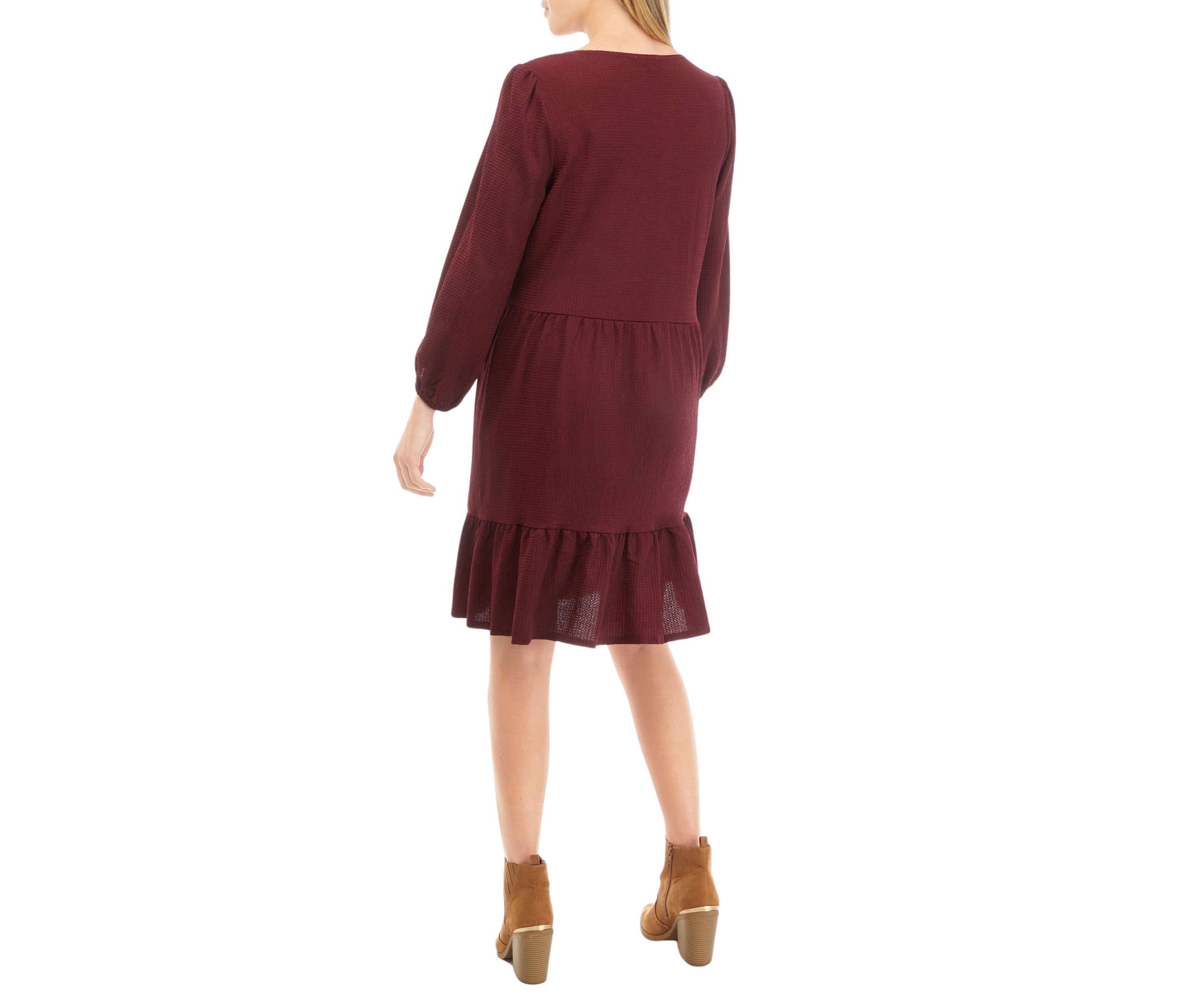 Womens Solid Crepe Dress