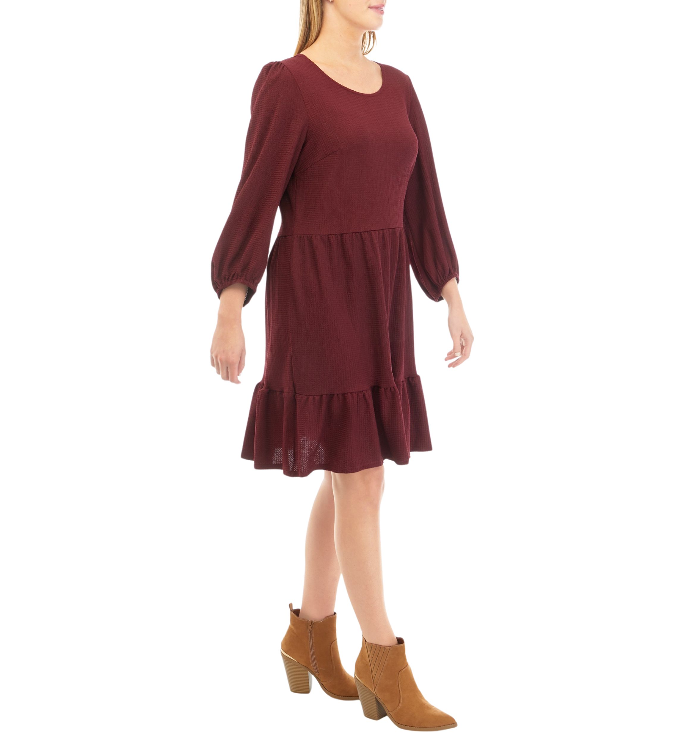 Womens Solid Crepe Dress