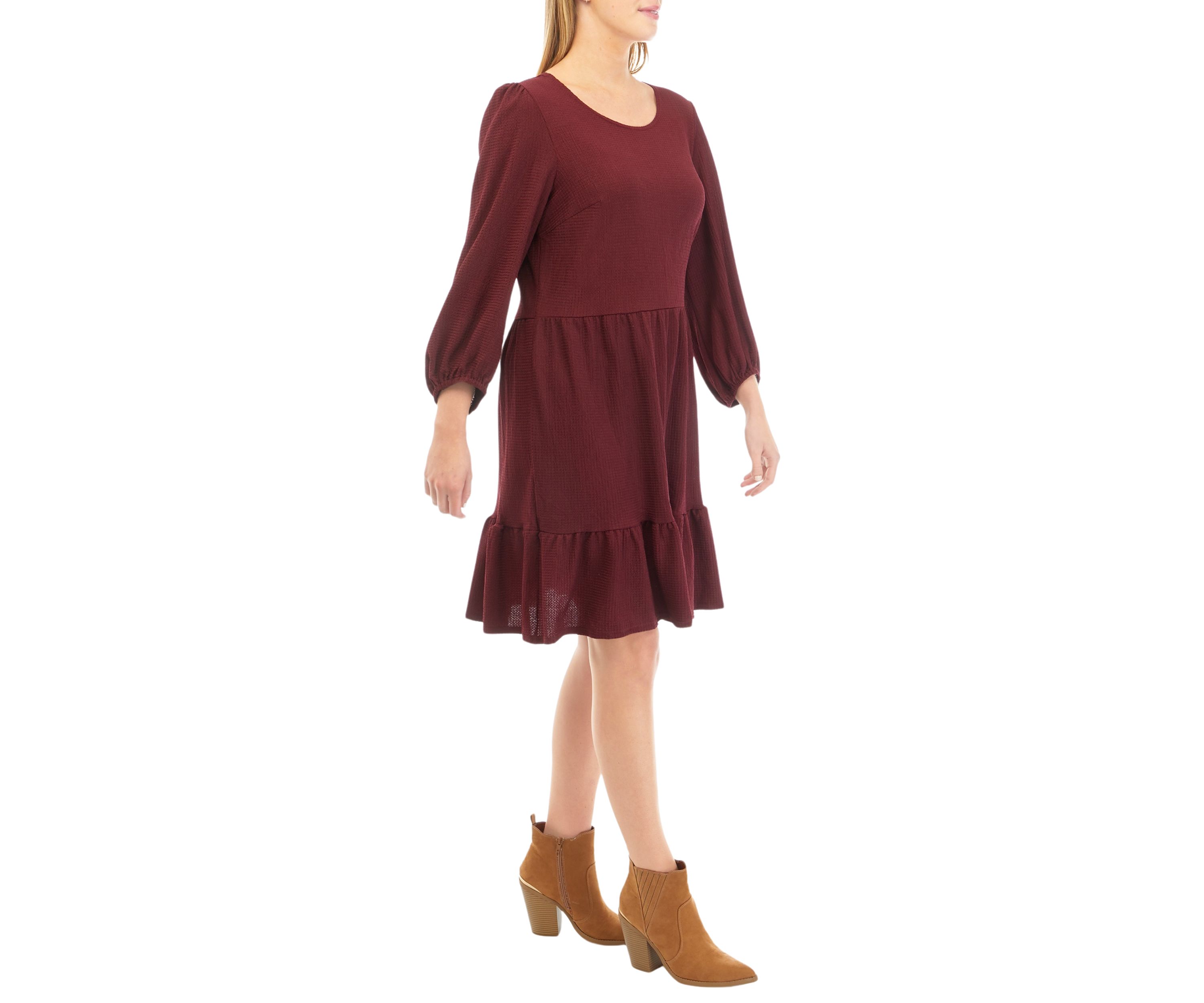 Womens Solid Crepe Dress