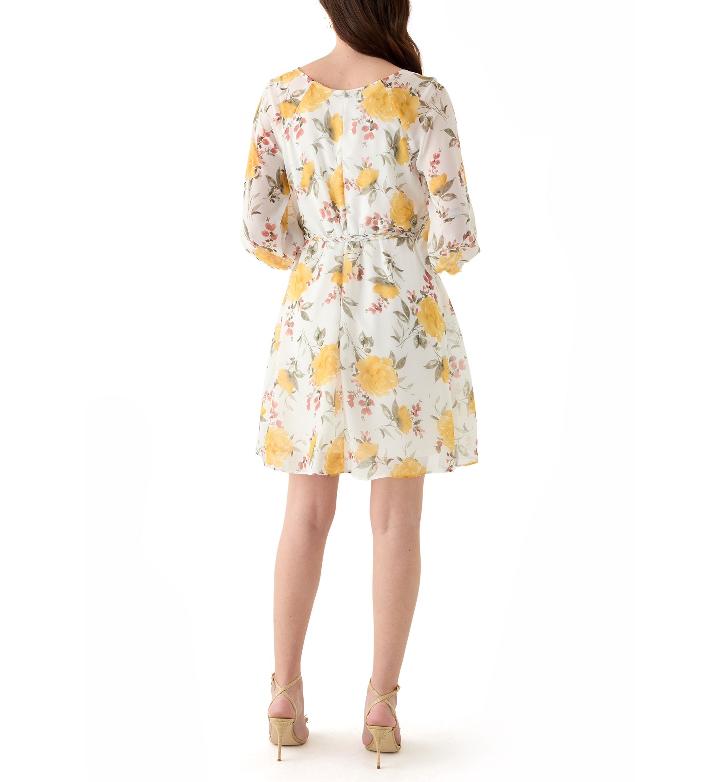 Womens Floral Printed Chiffon Dress