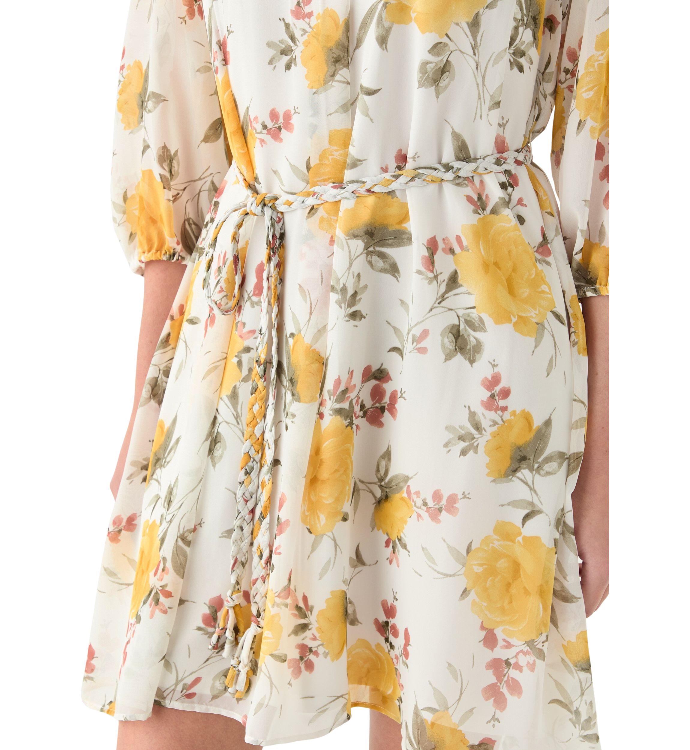 Womens Floral Printed Chiffon Dress