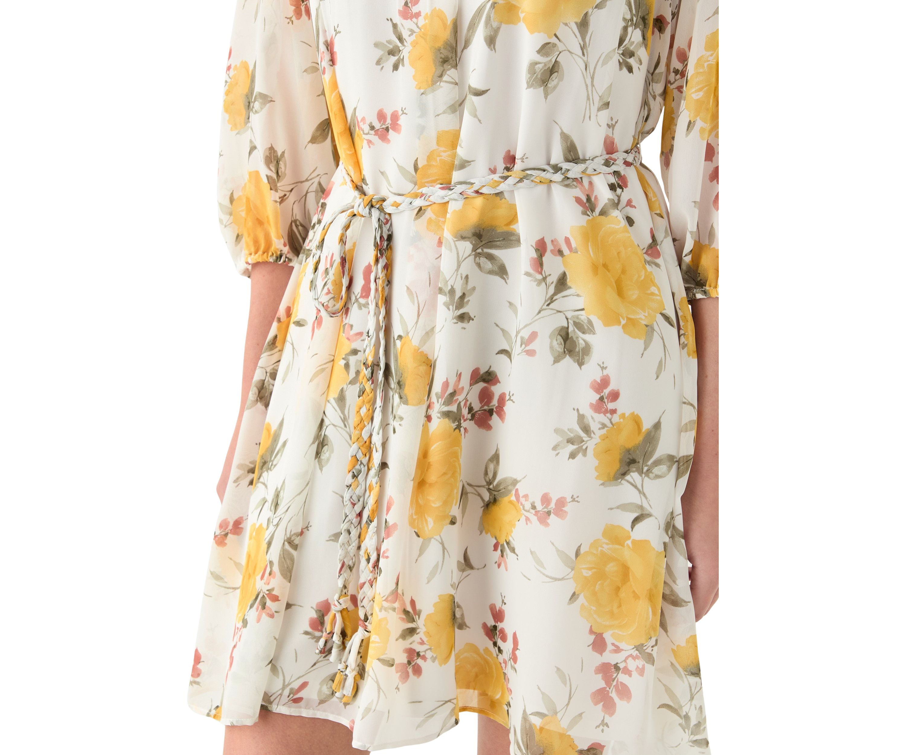 Womens Floral Printed Chiffon Dress