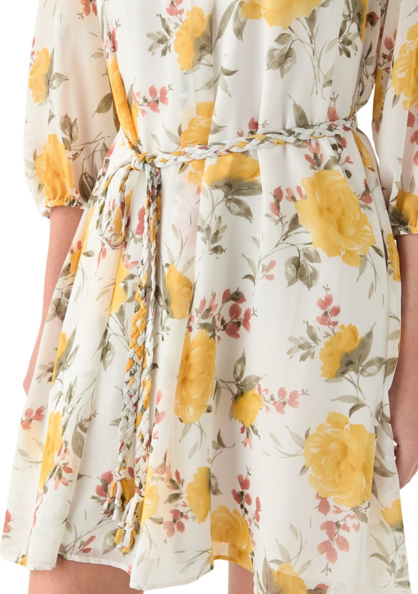 Womens Floral Printed Chiffon Dress