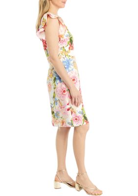 Women's Flutter Sleeve Floral Printed Dress