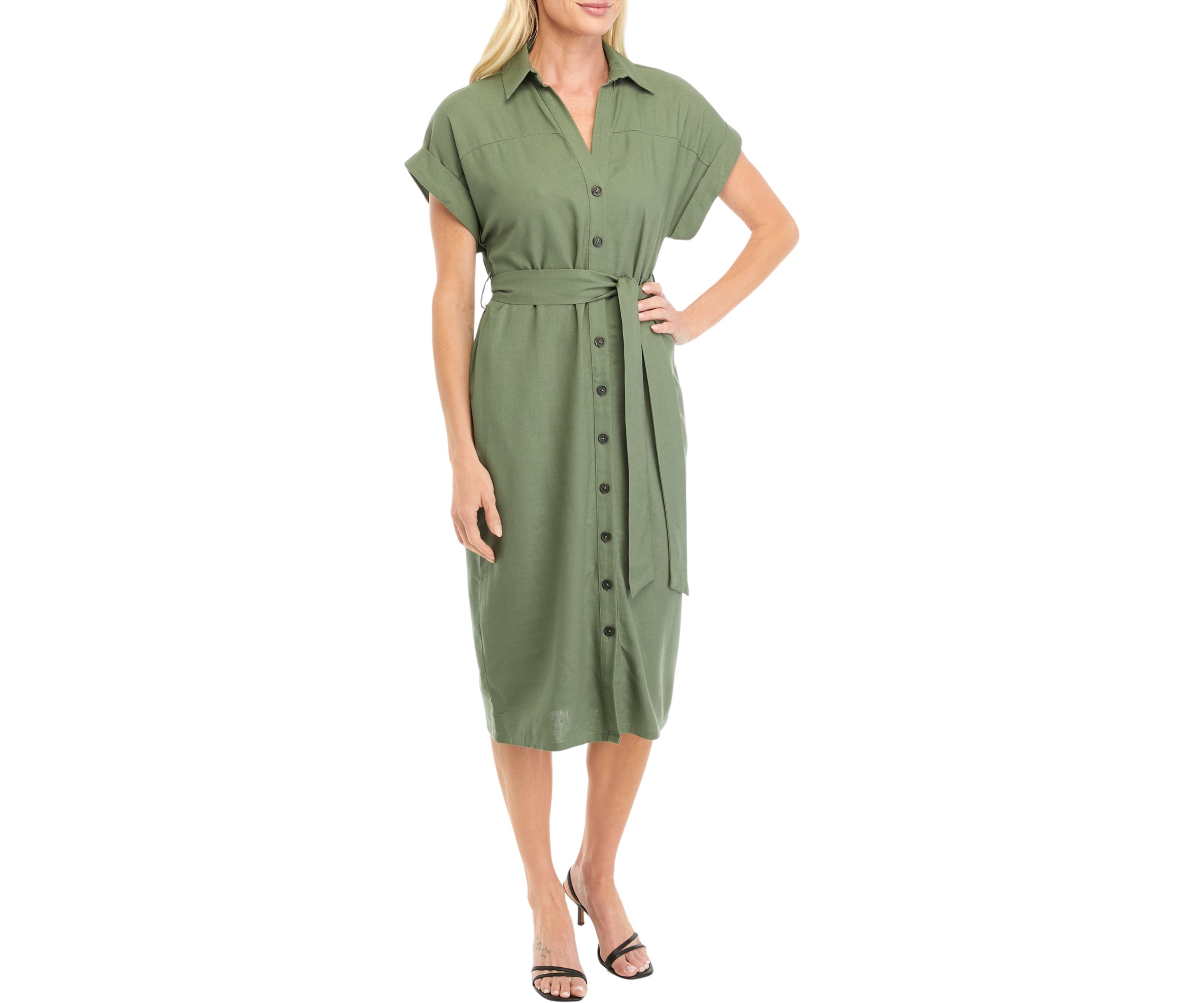Womens Cap Sleeve Shirtdress