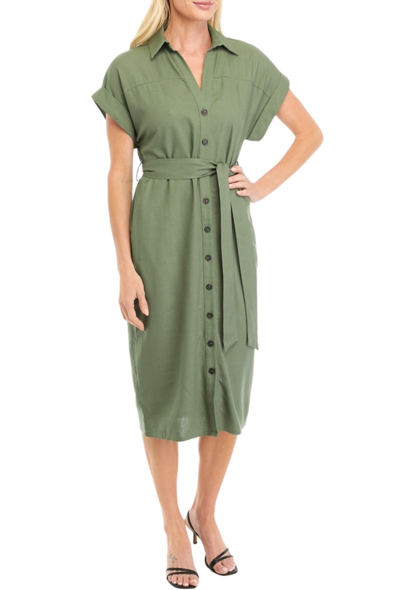 Womens Cap Sleeve Shirtdress