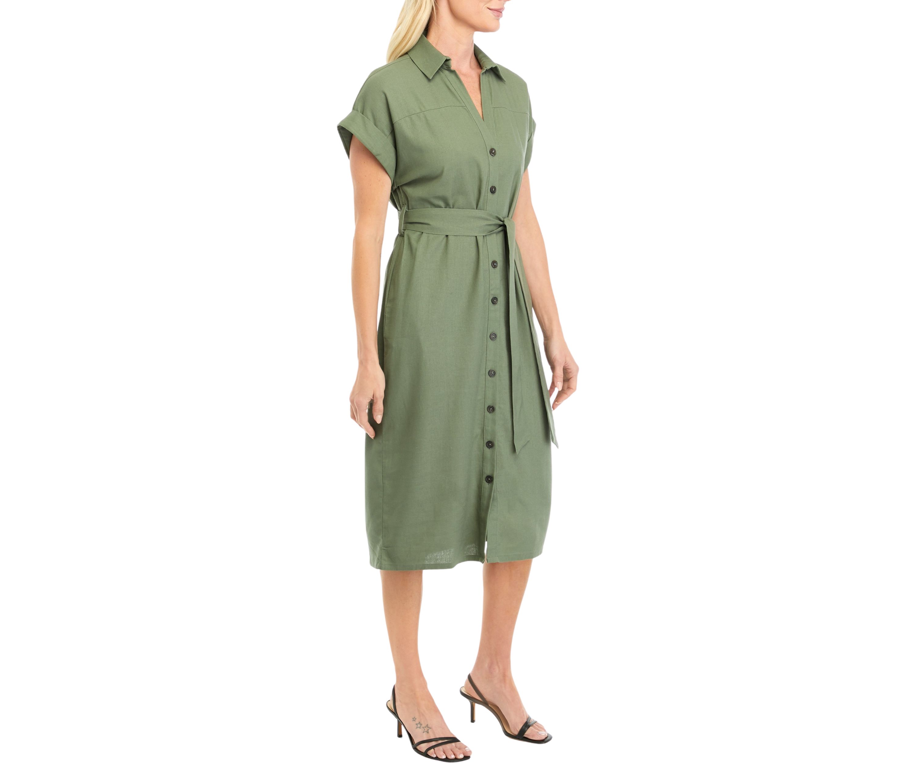 Womens Cap Sleeve Shirtdress