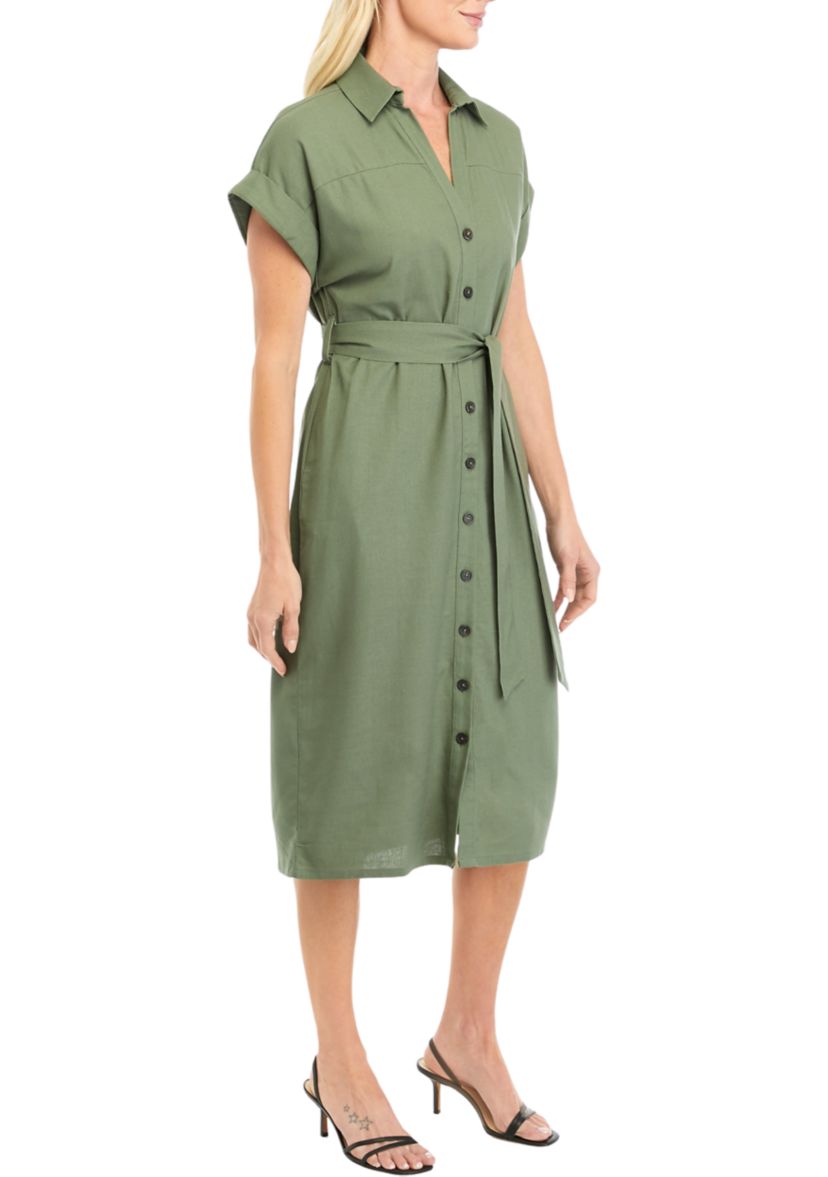 Womens Cap Sleeve Shirtdress