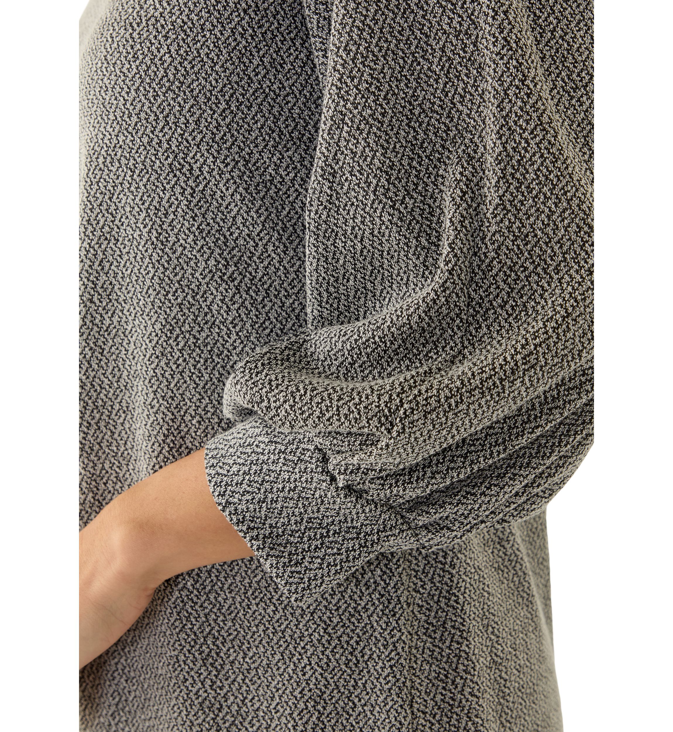 Womens Puff Sleeve Crew Neck A-Line Dress
