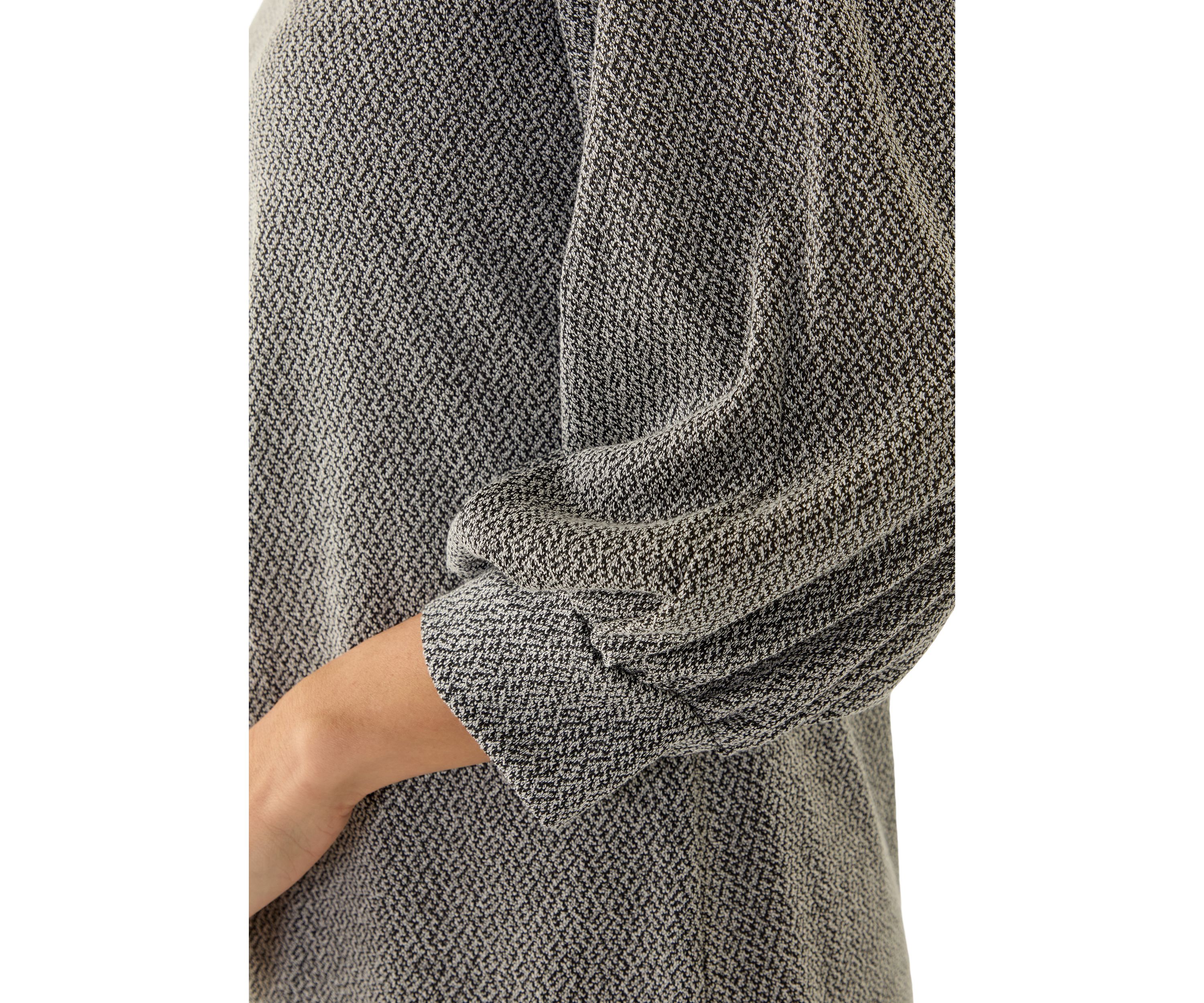 Womens Puff Sleeve Crew Neck A-Line Dress