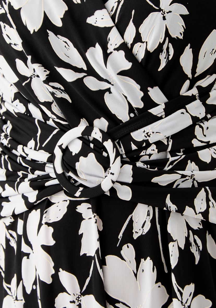 Womens Floral Printed Fit and Flare Maxi Dress