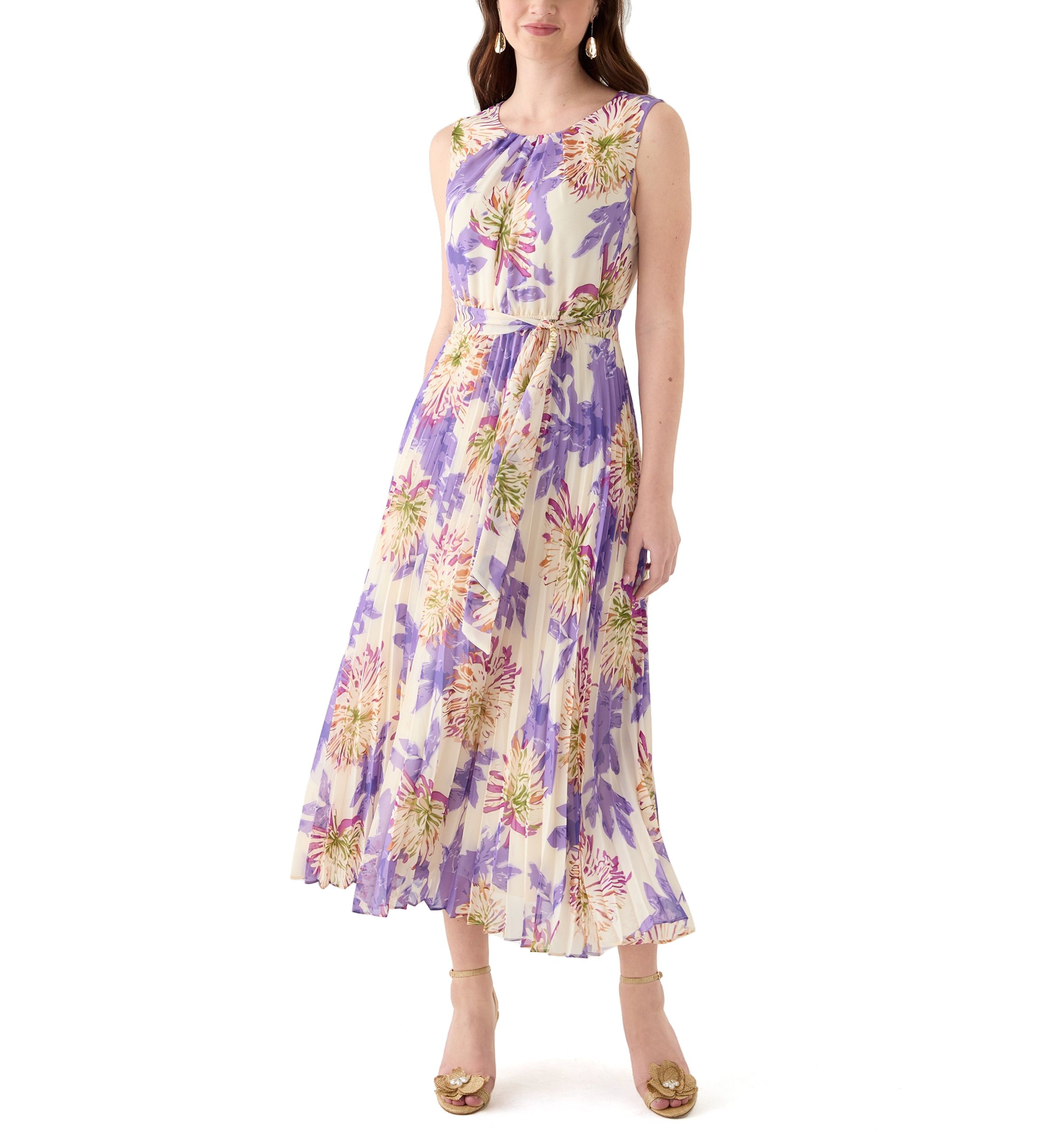 Womens Floral Printed Chiffon Dress