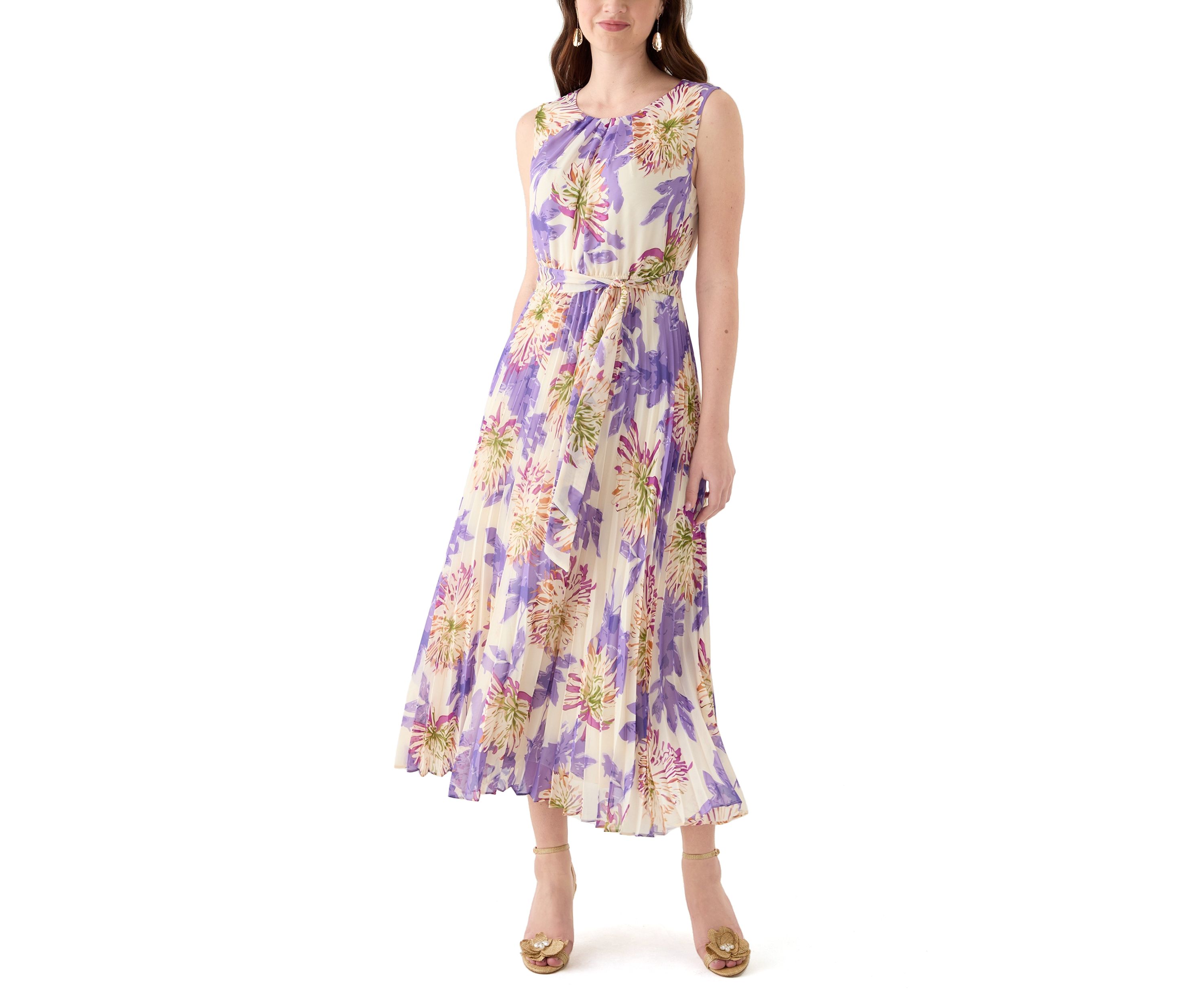 Womens Floral Printed Chiffon Dress