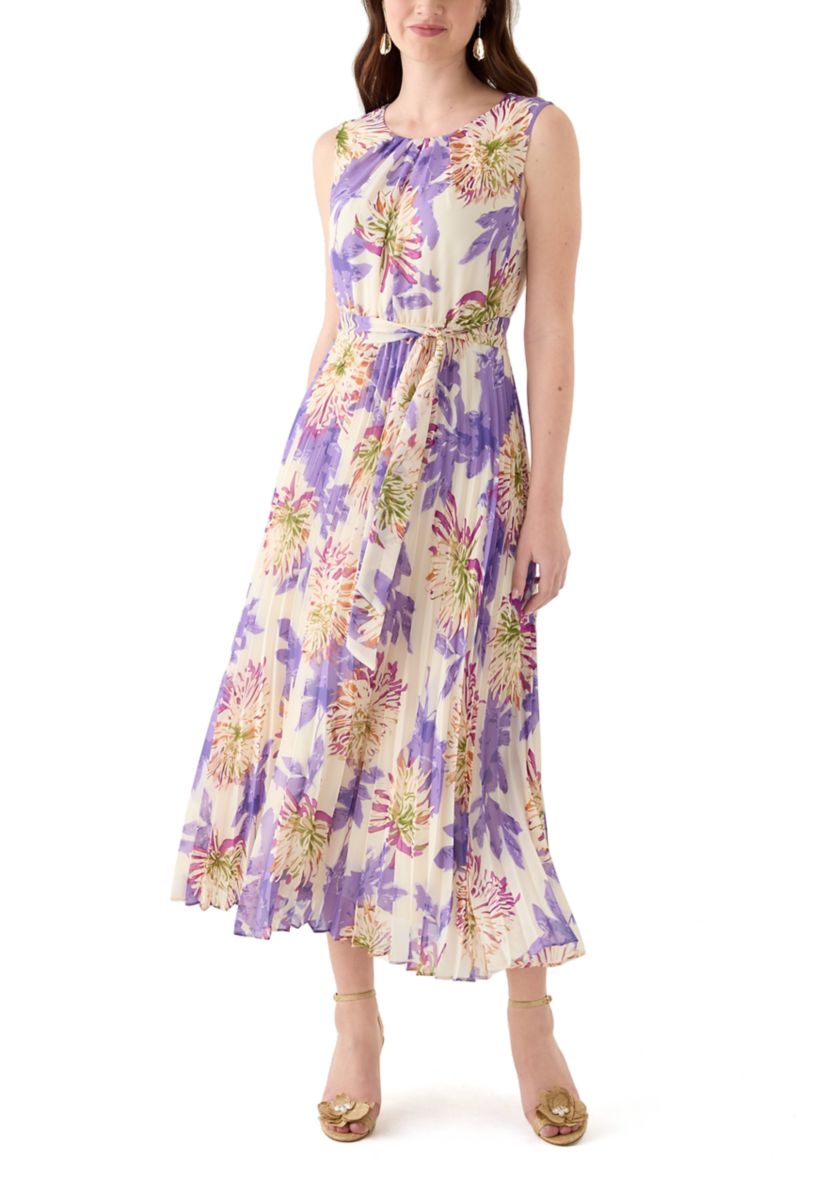 Womens Floral Printed Chiffon Dress