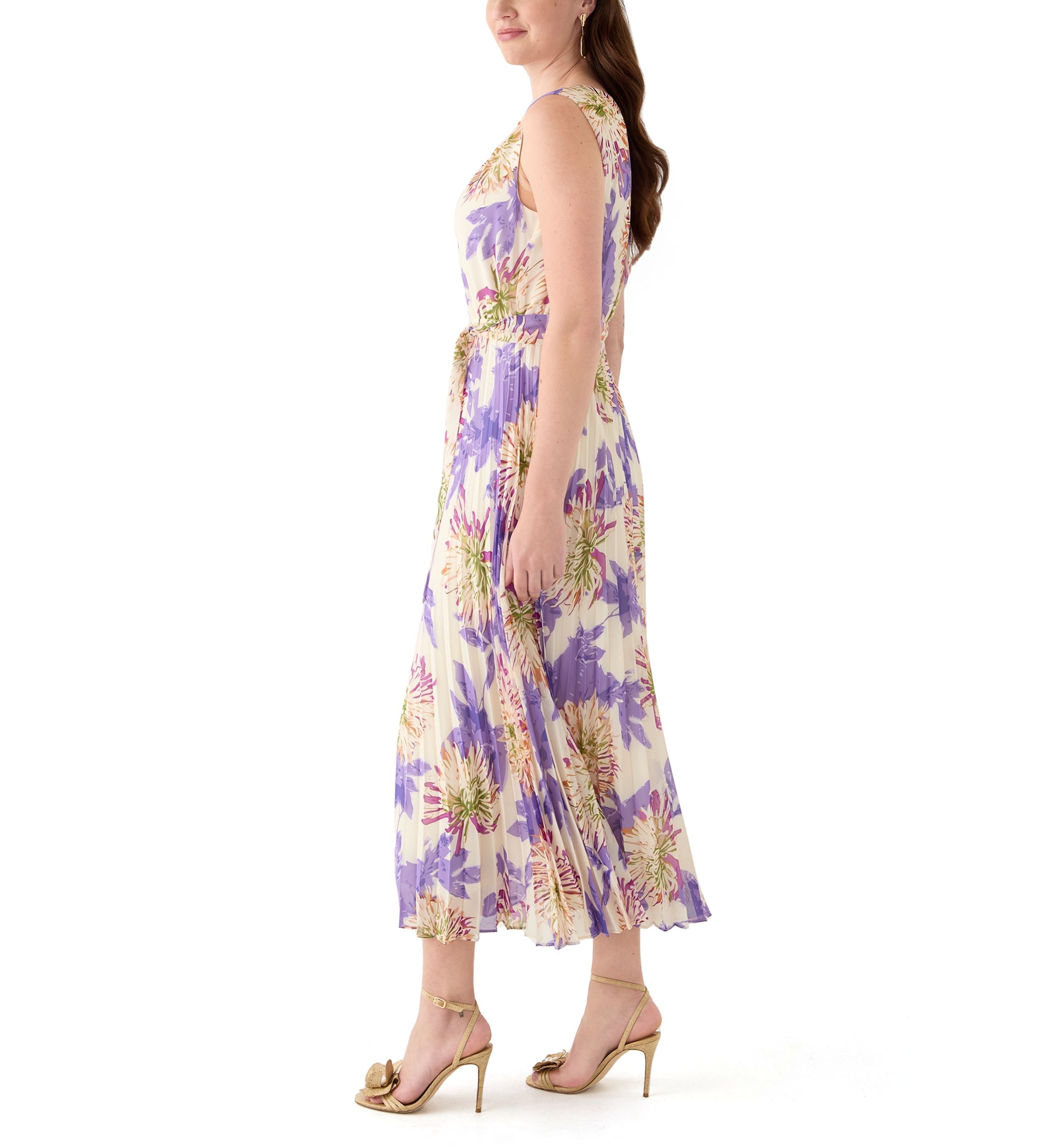 Womens Floral Printed Chiffon Dress