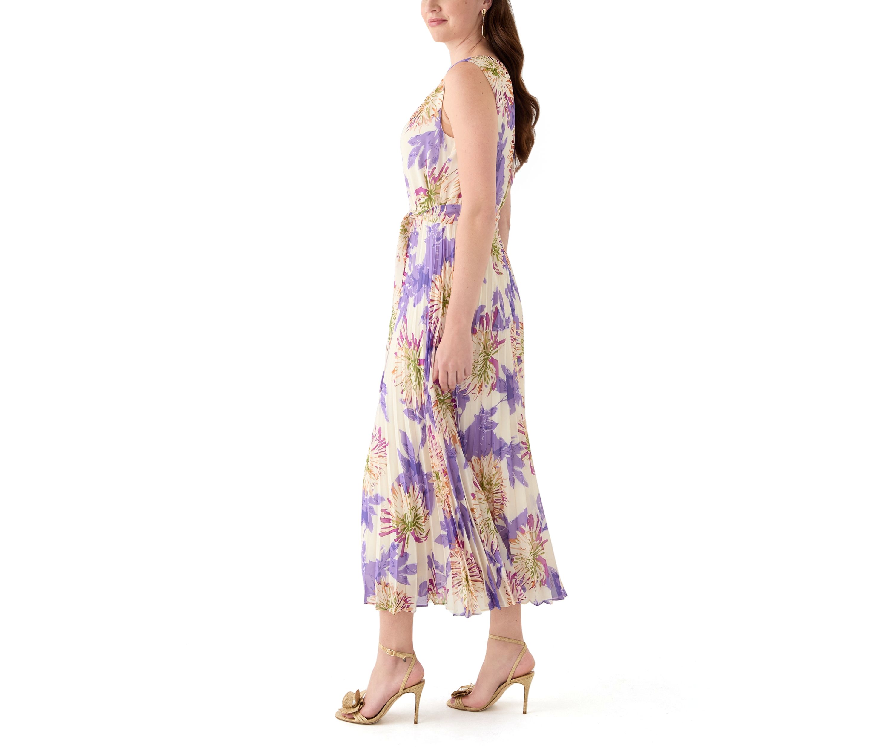 Womens Floral Printed Chiffon Dress
