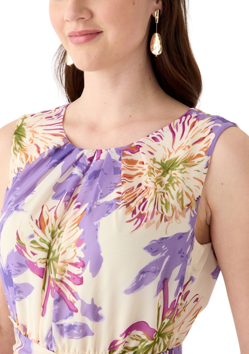 Womens Floral Printed Chiffon Dress