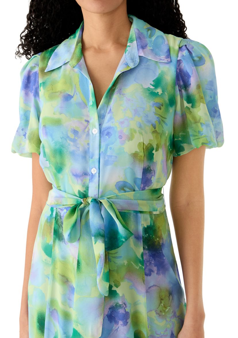 Sandra Darren Women's Watercolor Chiffon Midi Dress | Belk