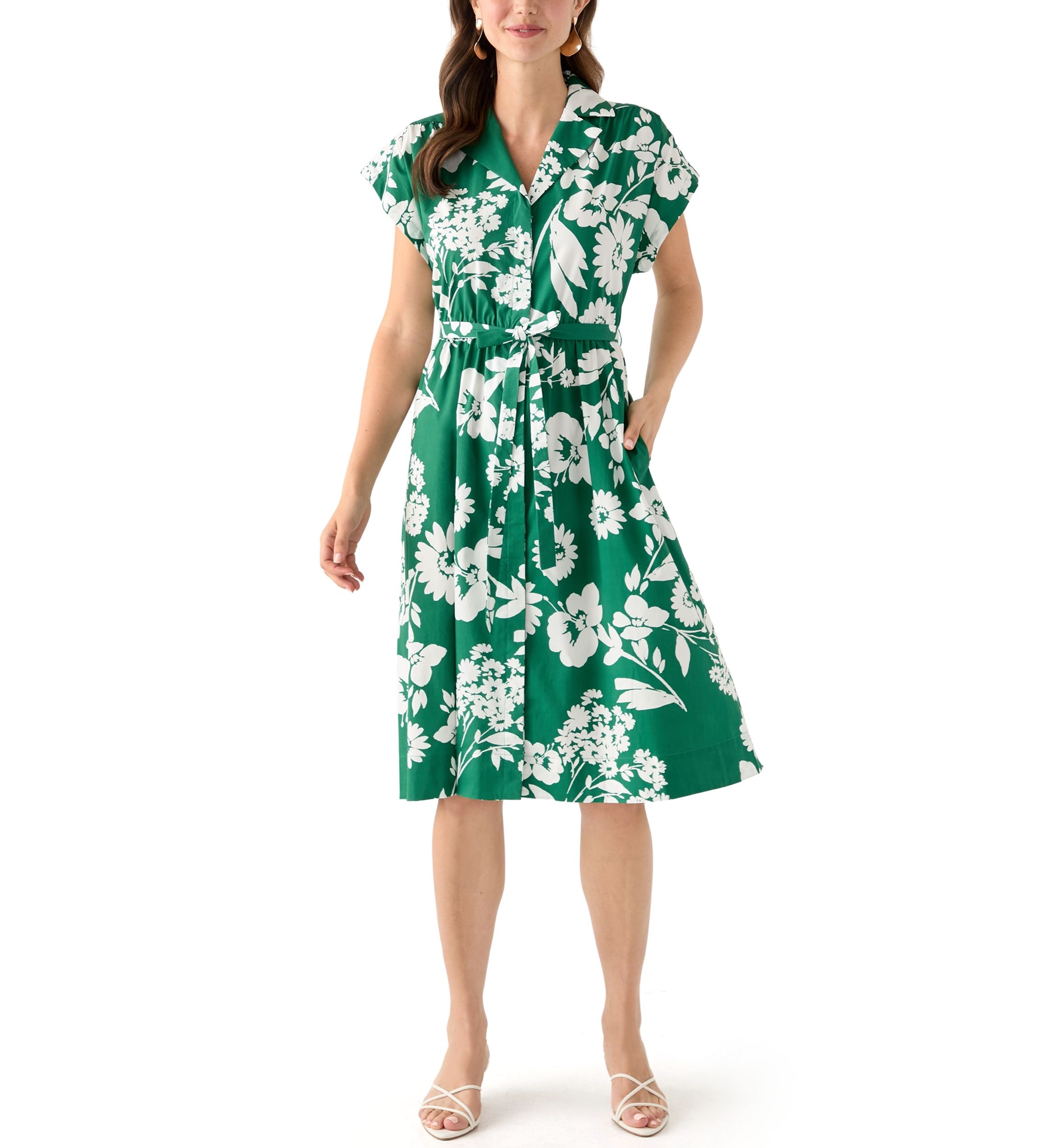 Womens Floral Printed Shirtdress