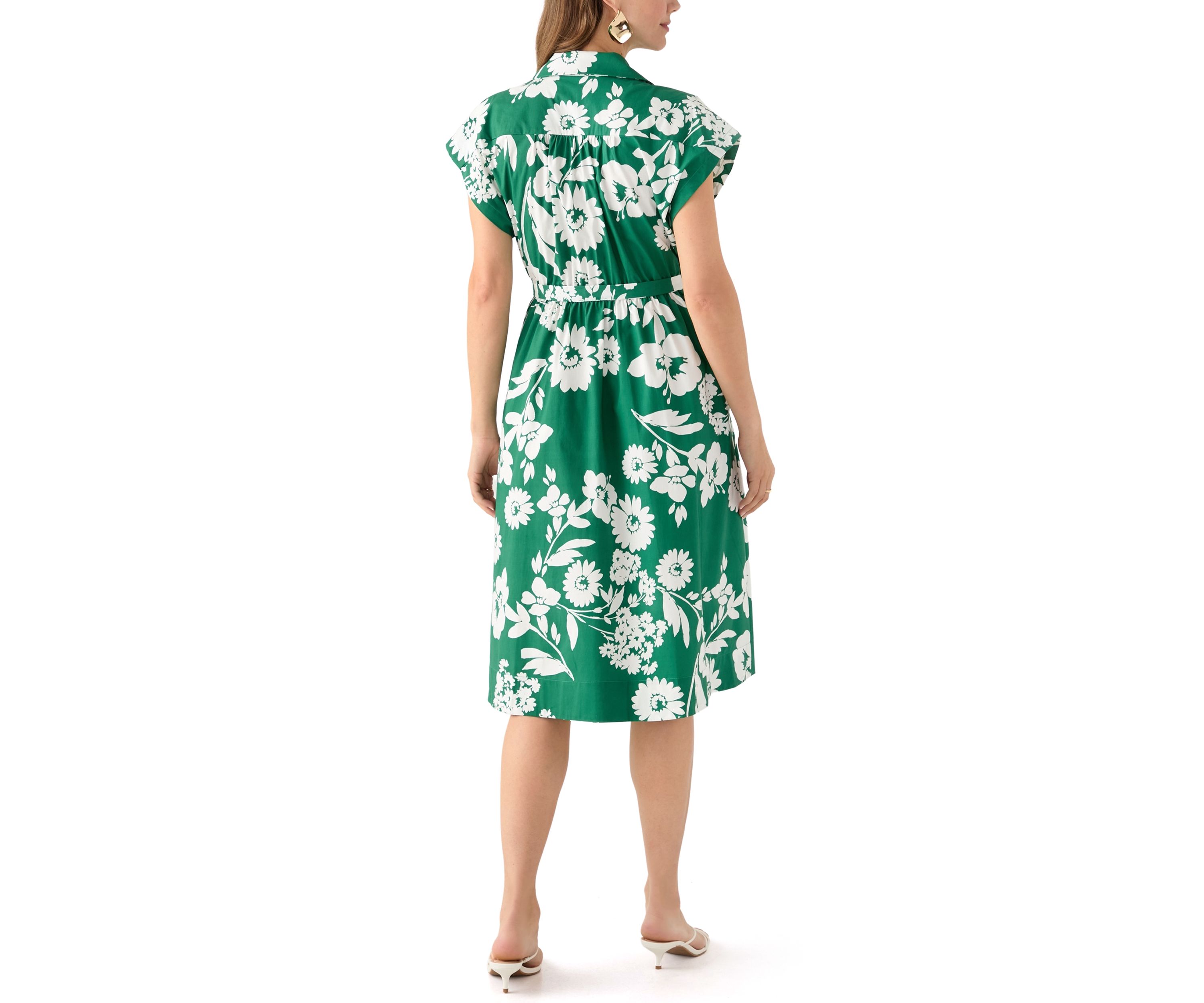 Womens Floral Printed Shirtdress