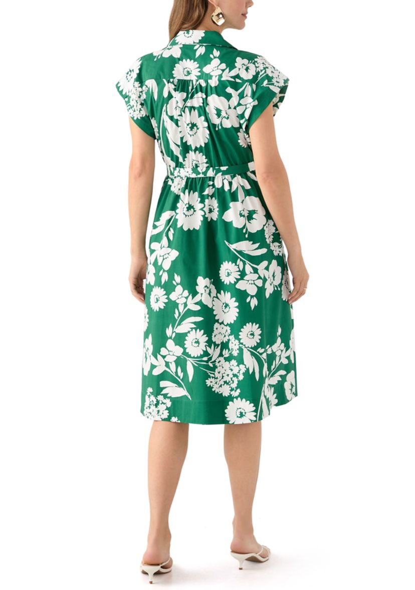 Womens Floral Printed Shirtdress
