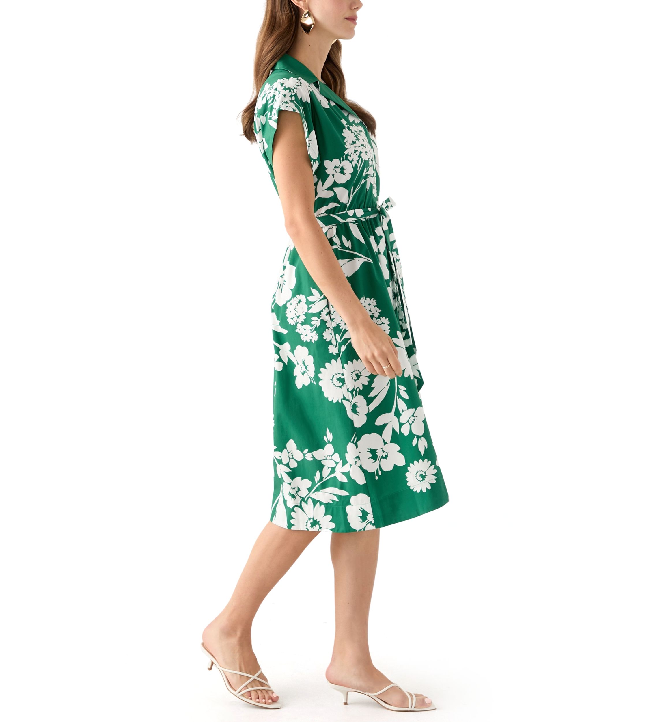 Womens Floral Printed Shirtdress