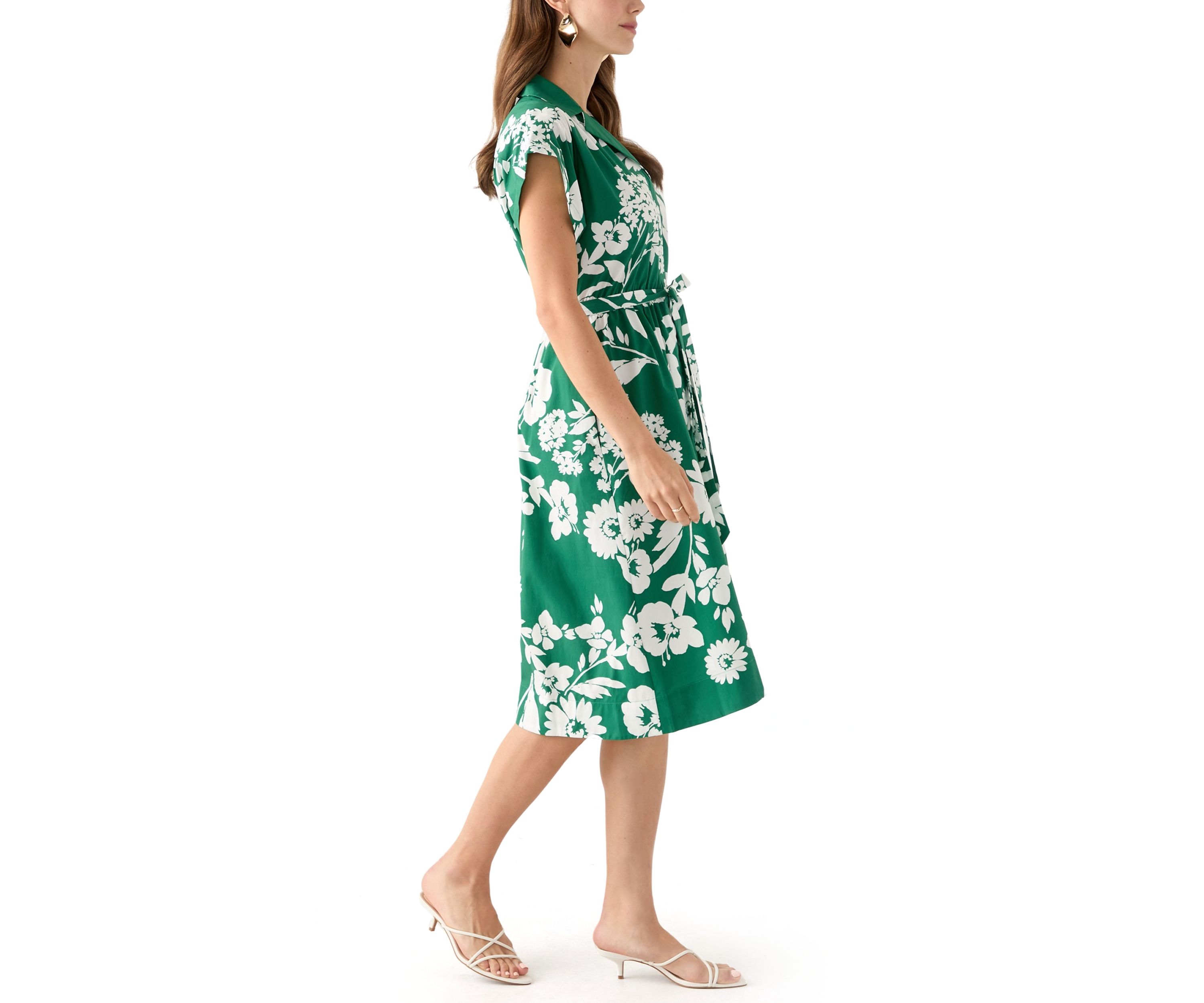 Womens Floral Printed Shirtdress
