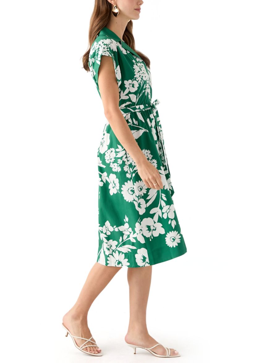 Womens Floral Printed Shirtdress