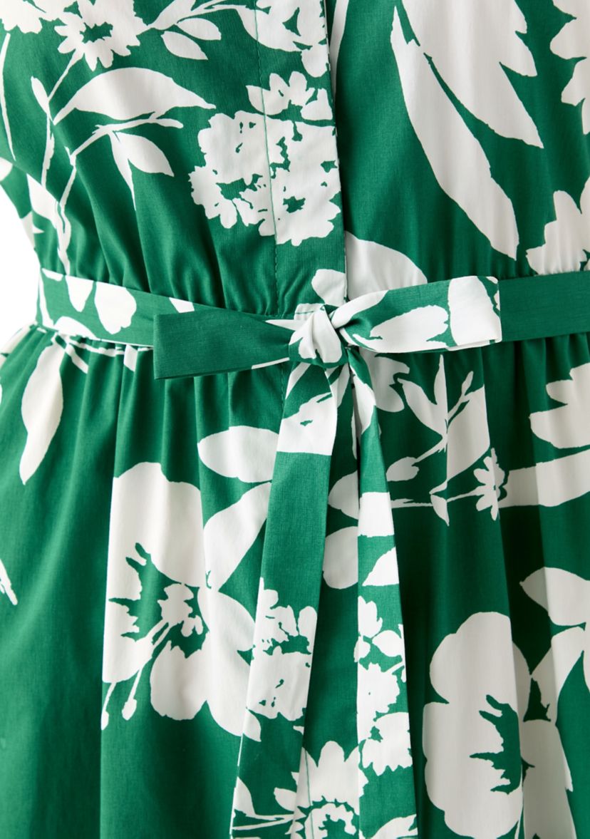 Womens Floral Printed Shirtdress