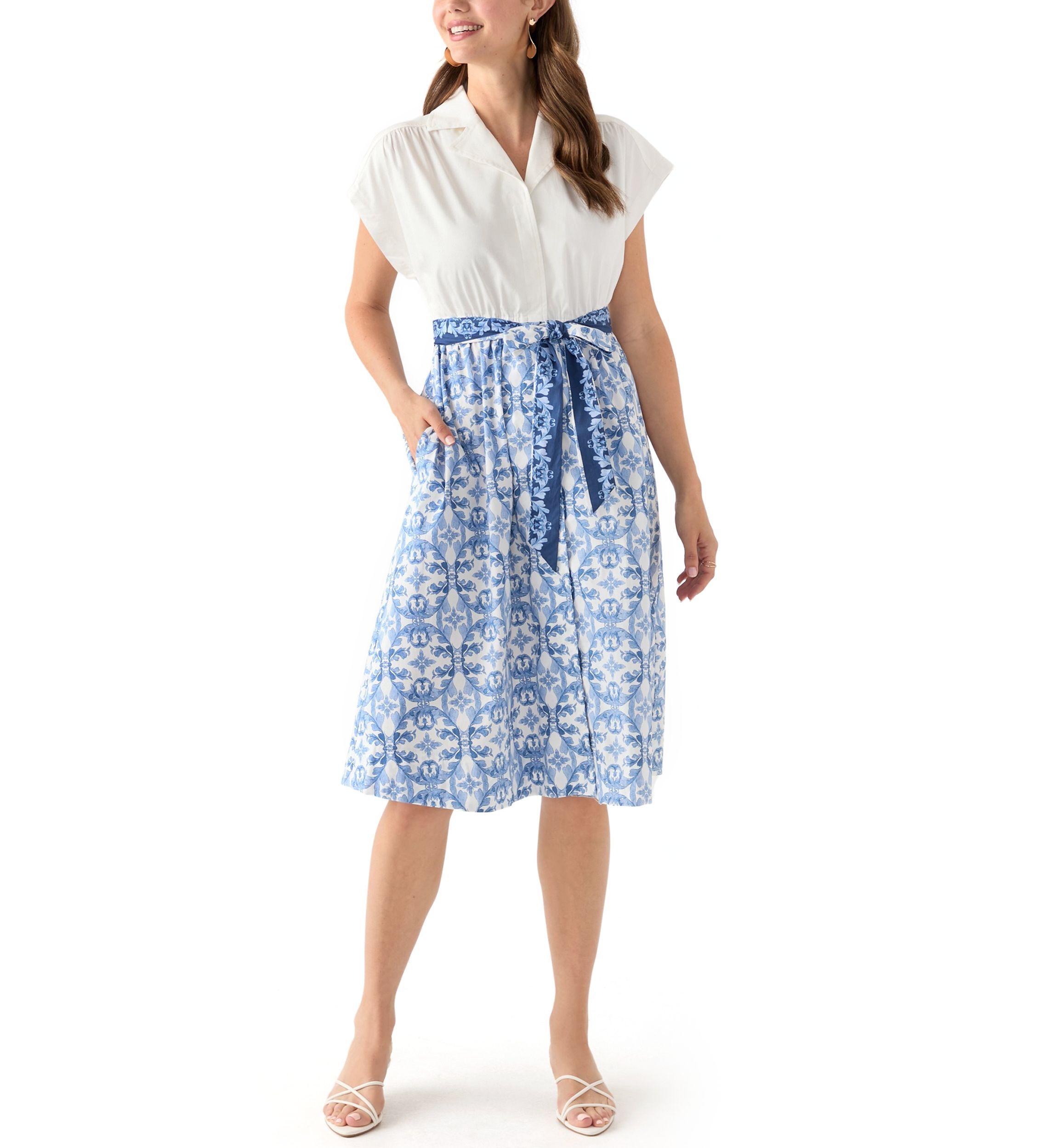 Womens Printed Shirtdress