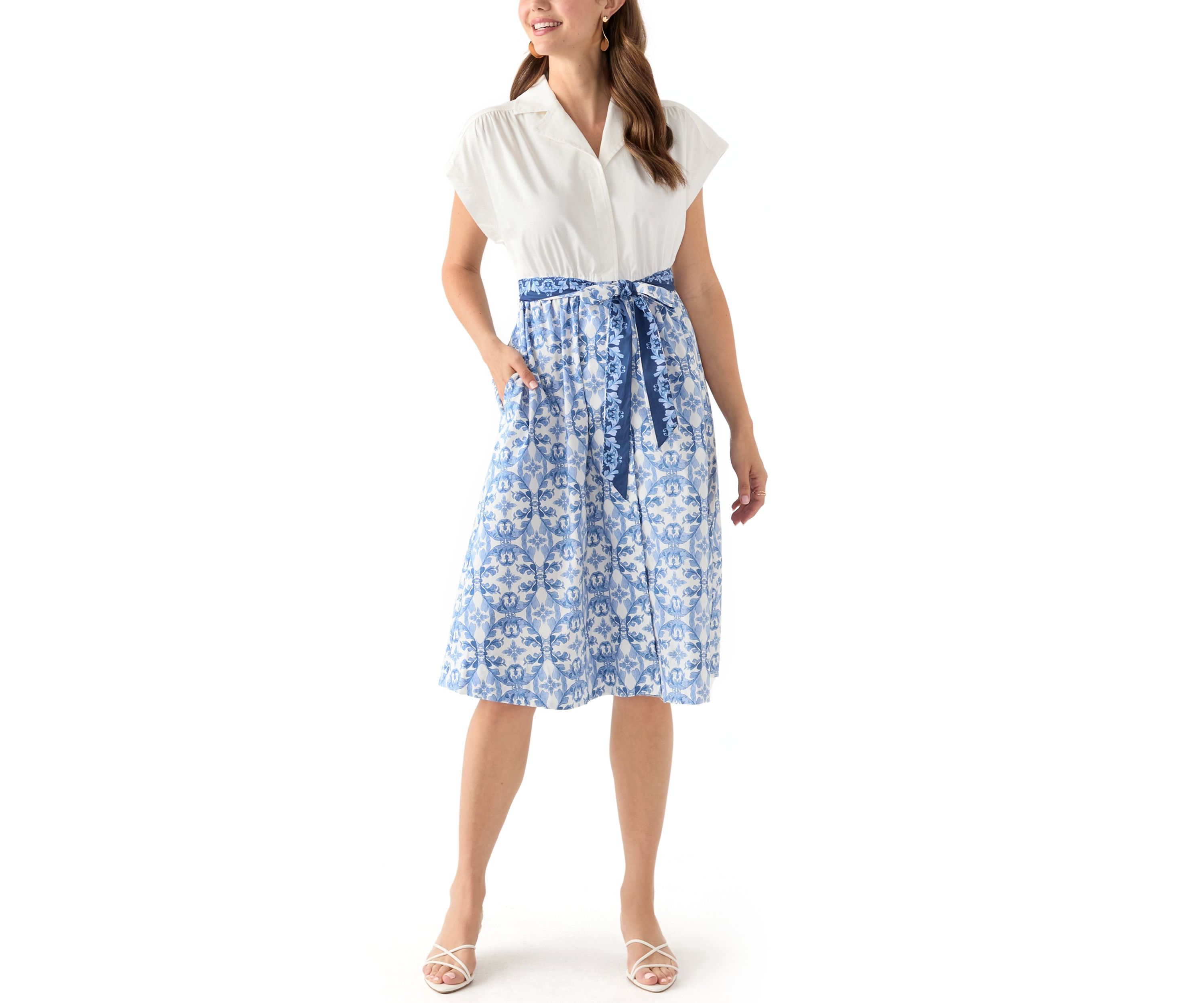 Womens Printed Shirtdress
