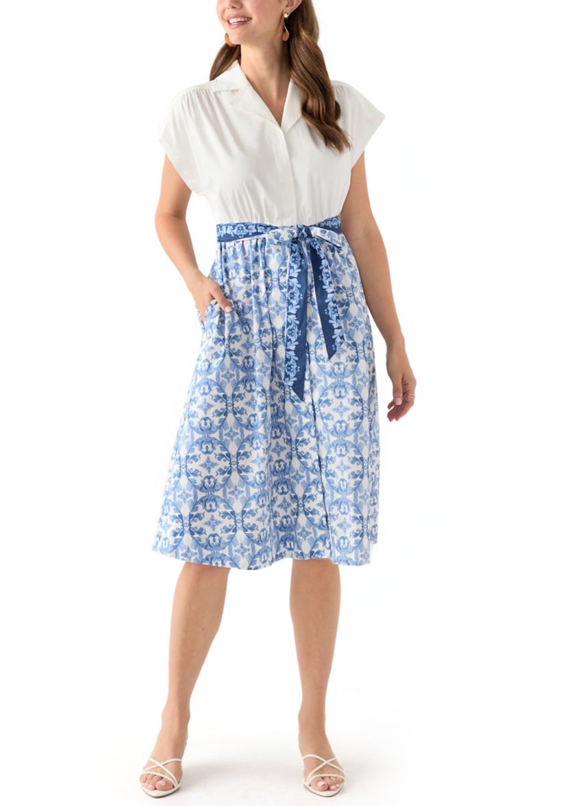 Womens Printed Shirtdress