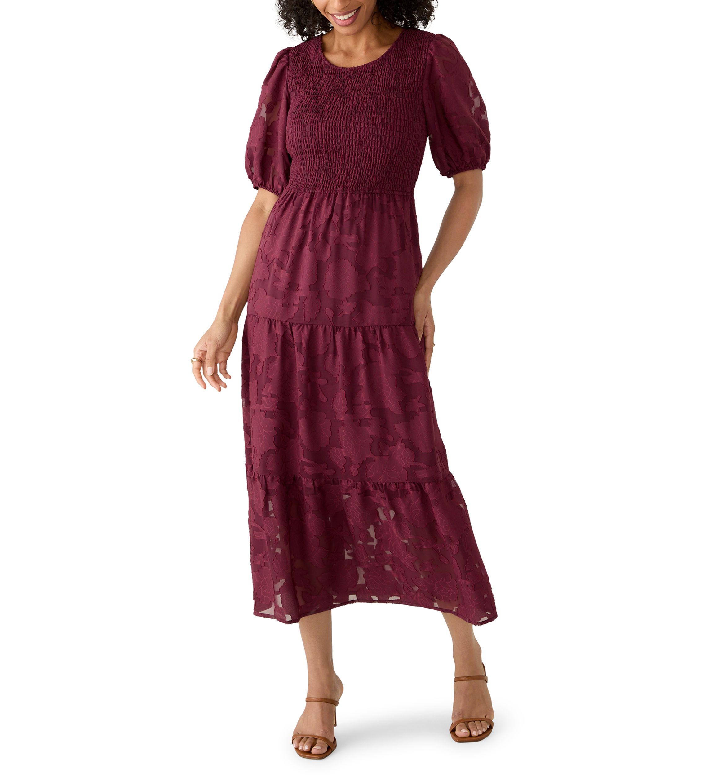 belk burgundy dress Women's Red Maxi Dresses Sarah Jessica Parker Debuts Draped bodice floral satin gown size:US10 Womens City Chic Braelynn