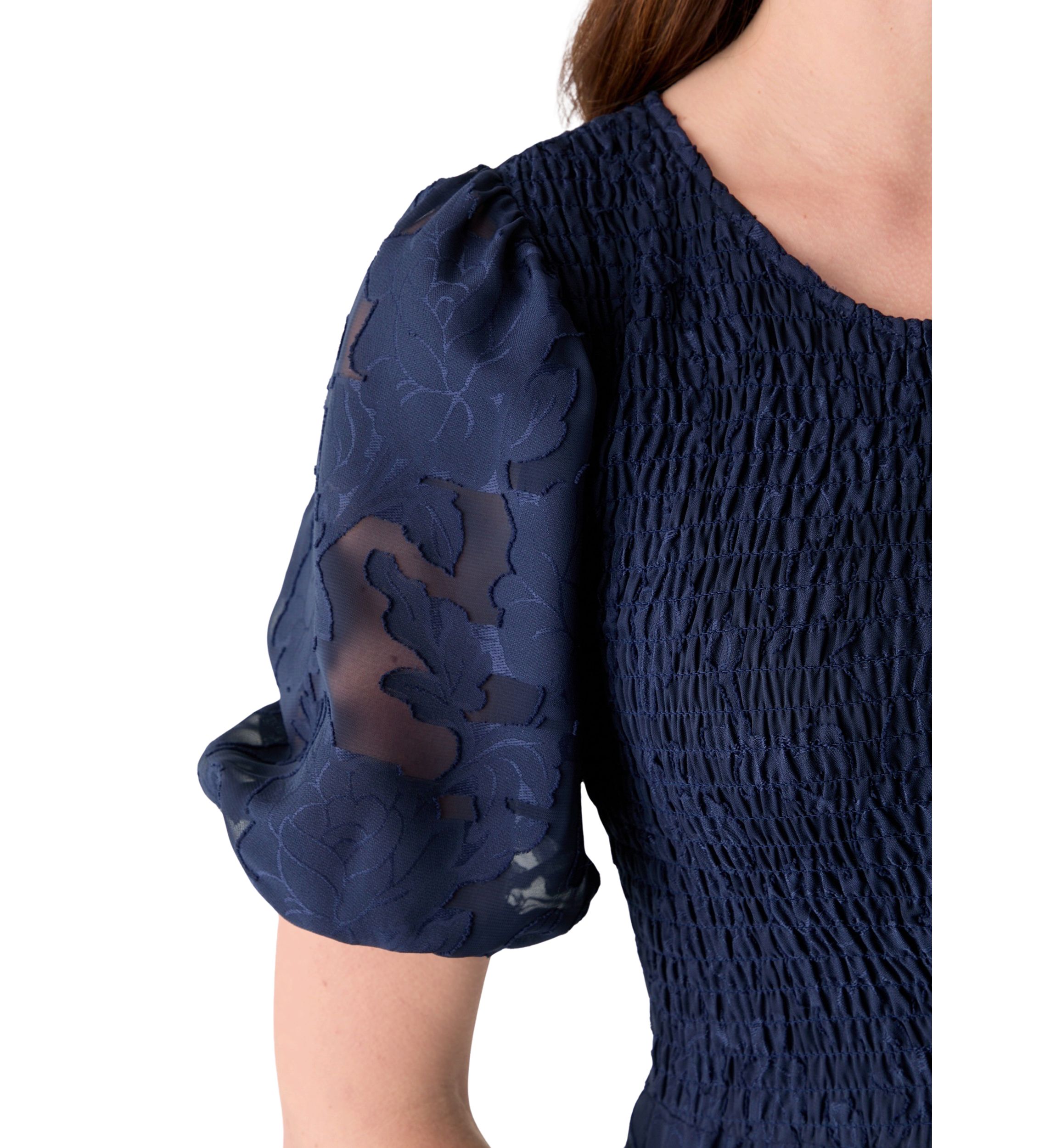 Womens Crew Neck Chiffon Dress