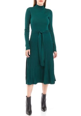Women's Turtleneck Fit and Flare Sweater Dress