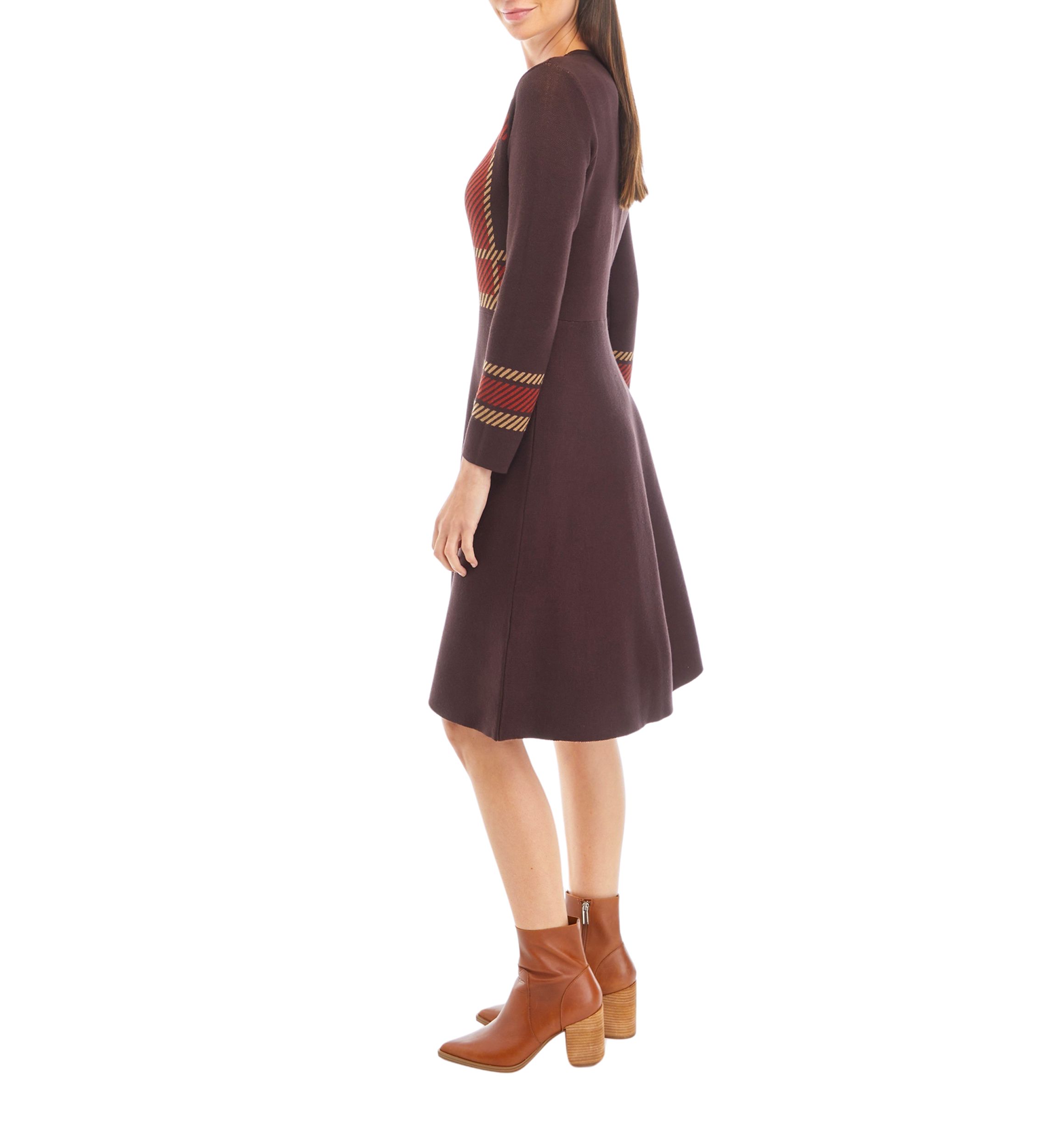 Womens Plaid Fit and Flare Dress