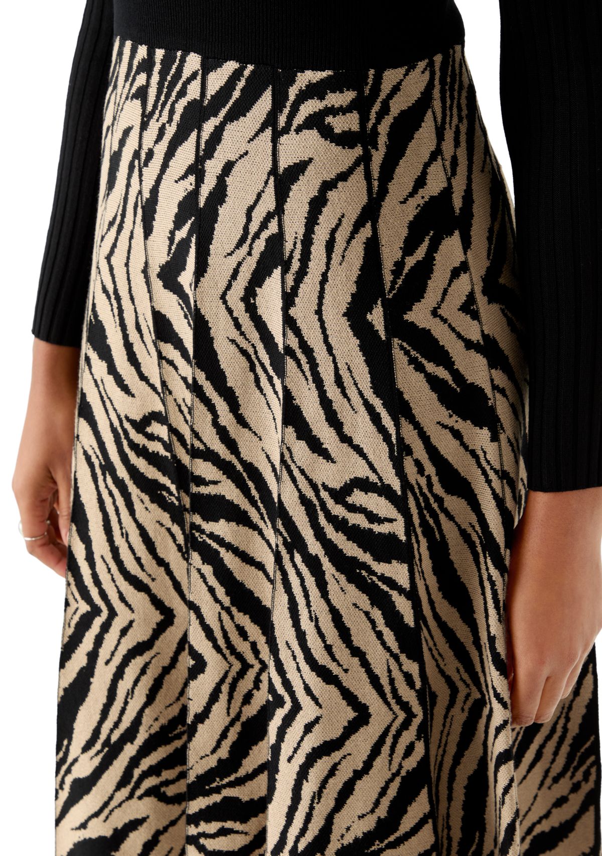 Womens Long Sleeve Mock Neck Fit and Flare Sweater Dress