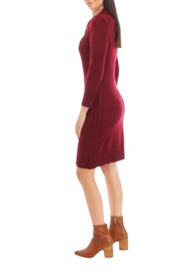 Women's Envelope Cable Knit Sheath Dress