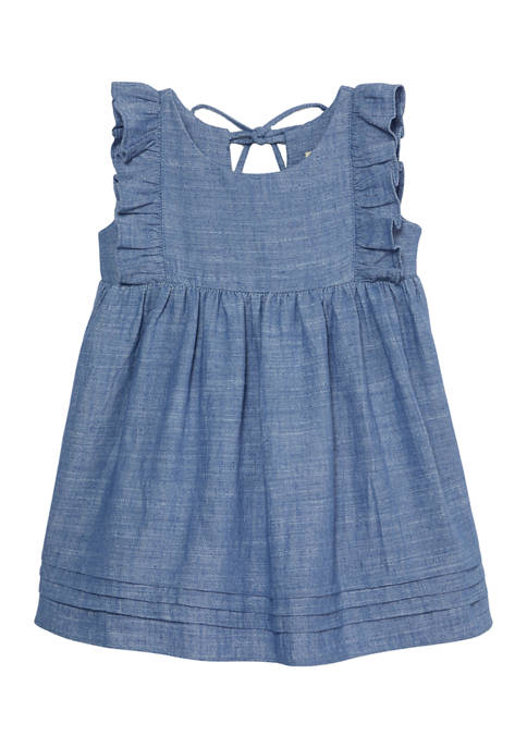 Cherokee Infant Toddler  Chambray Dress Size 4T NW  Hearts 