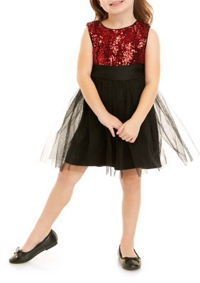 Toddler Girls Sequin & Tulle Party Dress