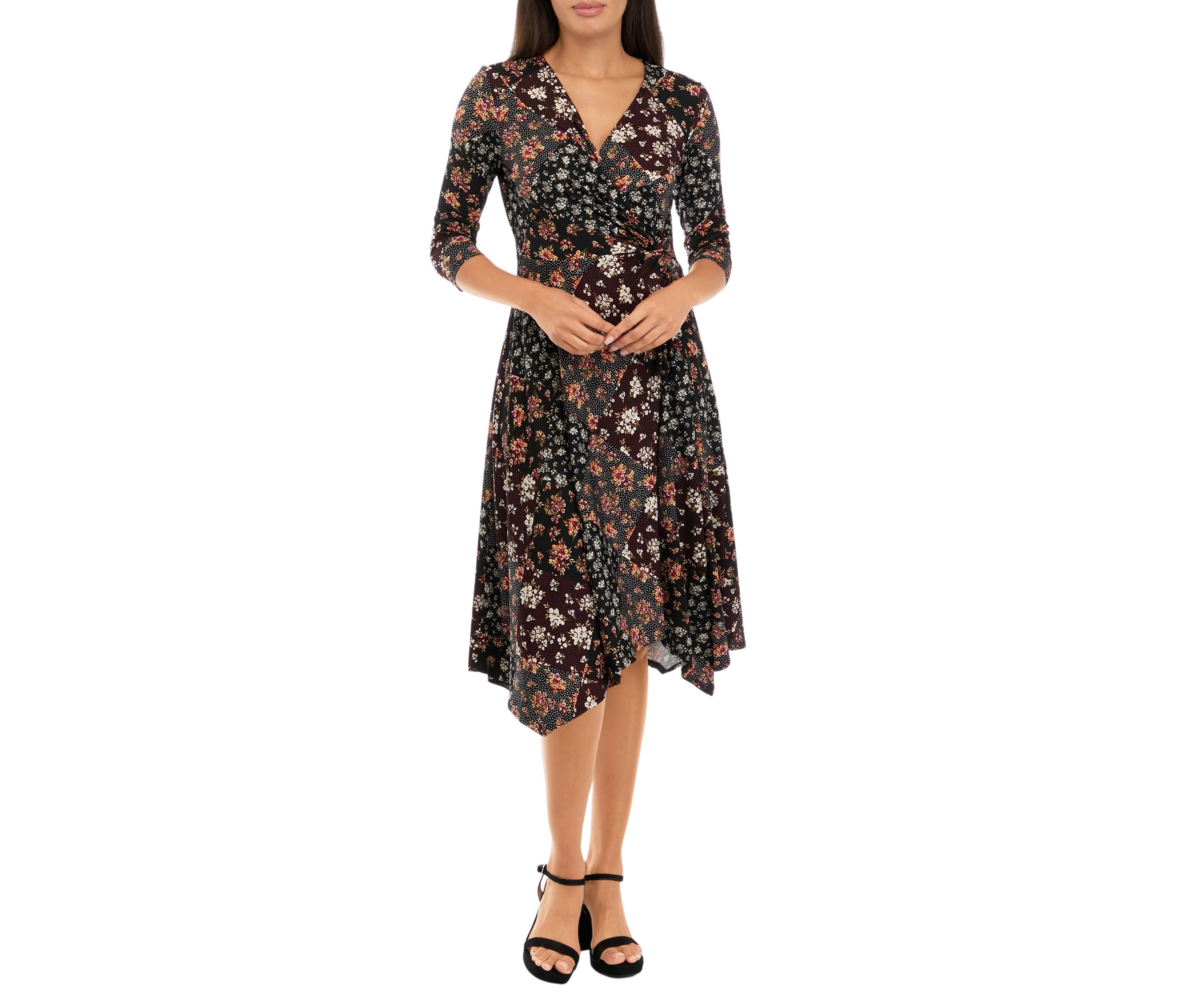 Womens Floral Printed Fit and Flare Dress
