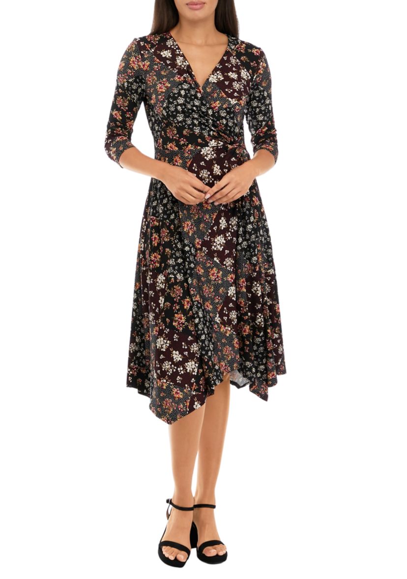 Womens Floral Printed Fit and Flare Dress