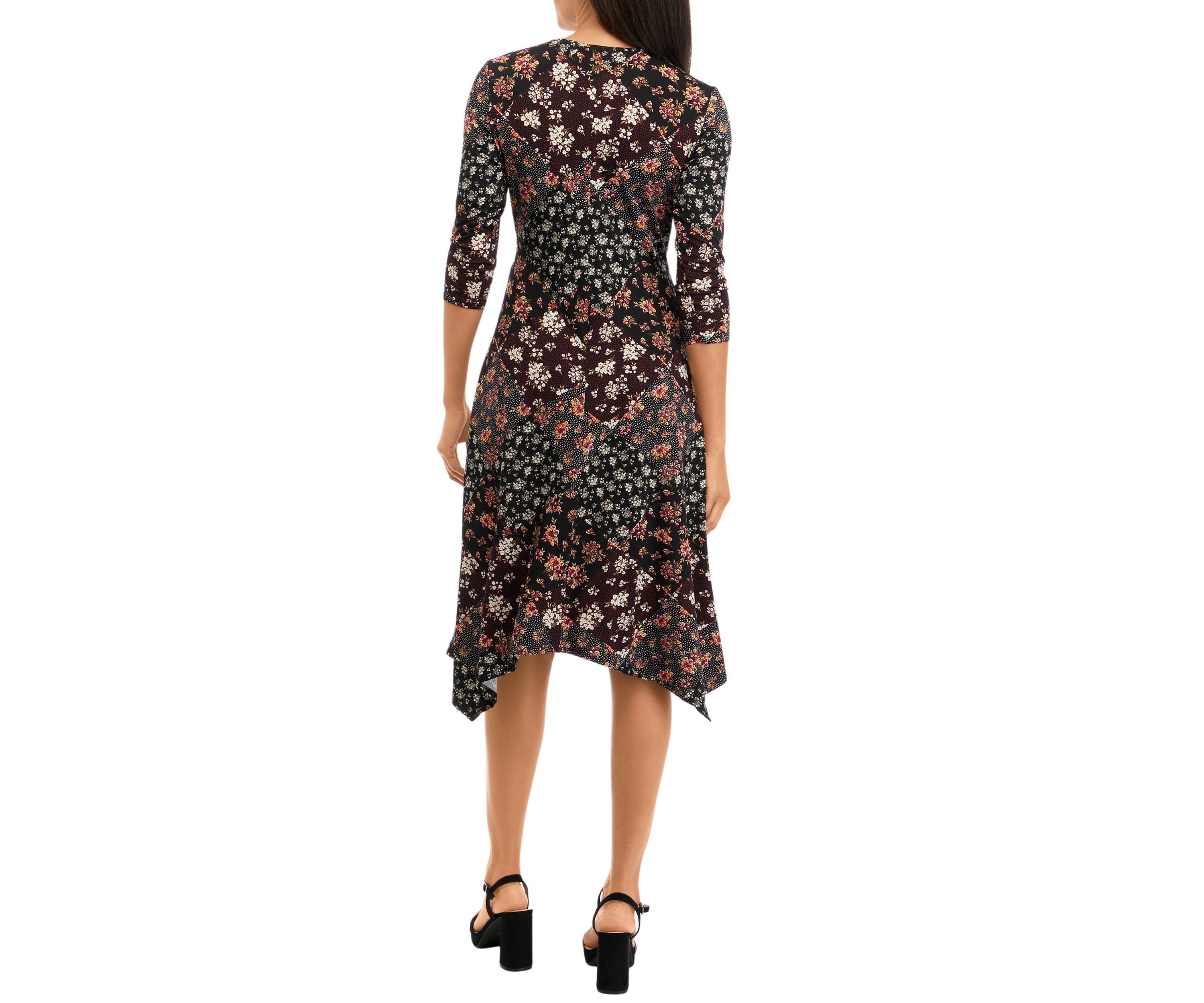 Womens Floral Printed Fit and Flare Dress