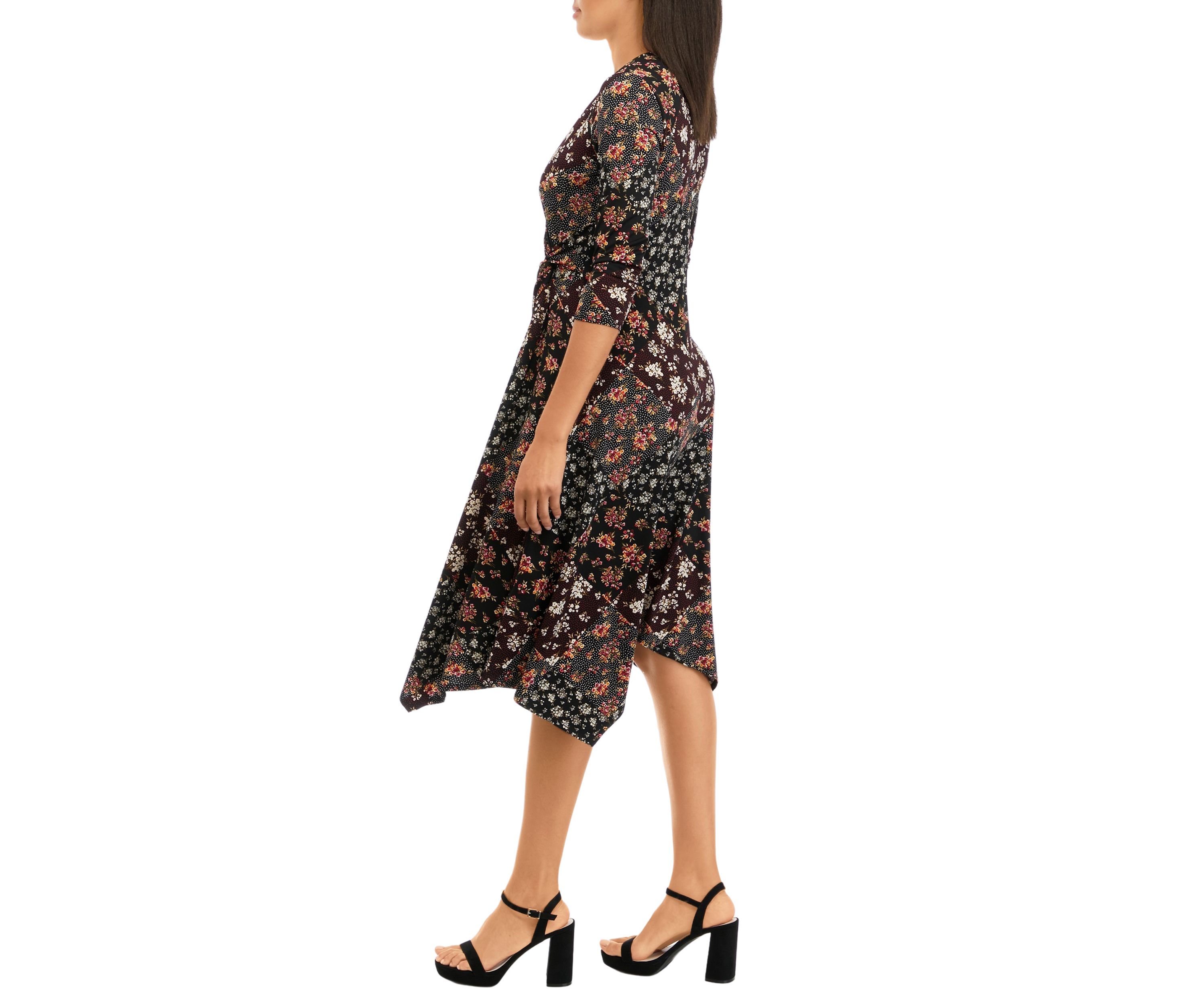 Womens Floral Printed Fit and Flare Dress