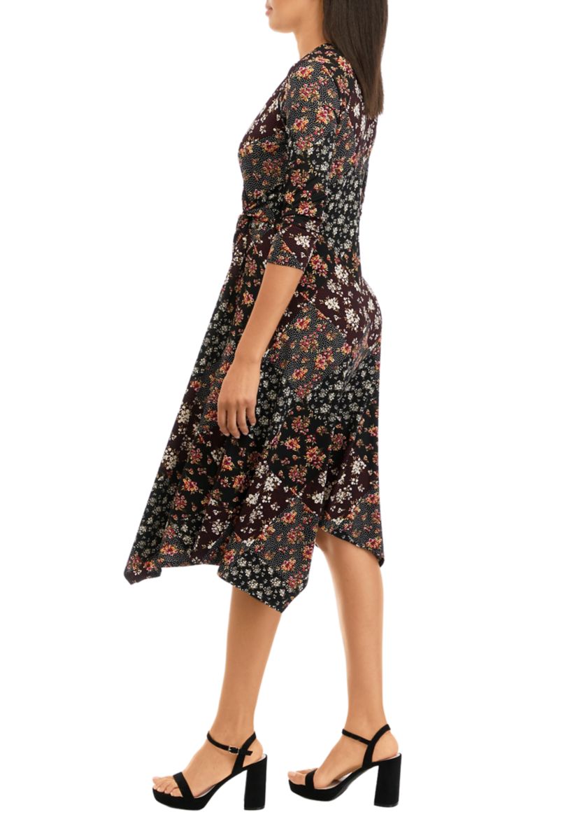 Womens Floral Printed Fit and Flare Dress