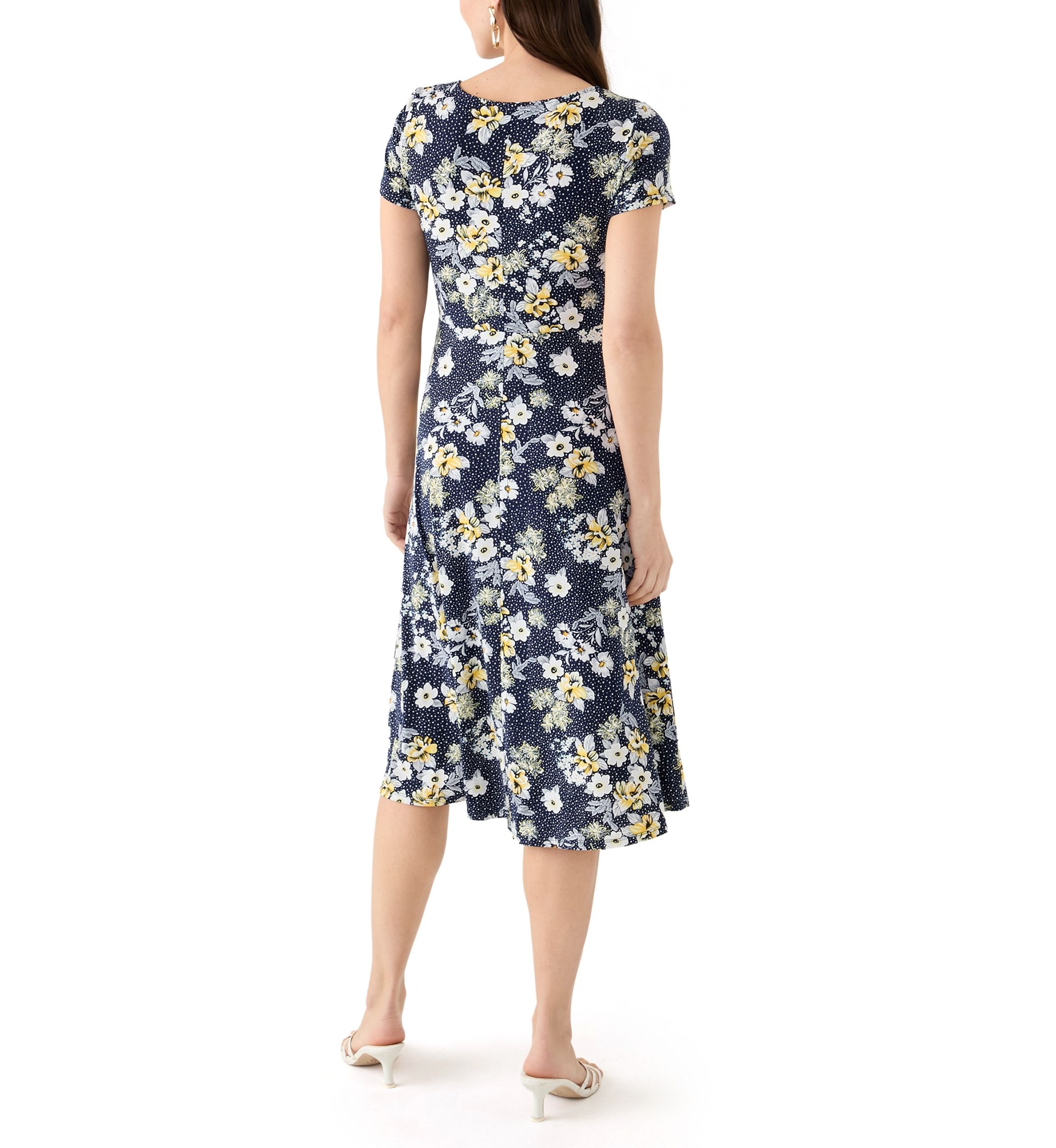 slim fit dress slacks Francesca Floral Fit & Flare Midi Dress main image 1